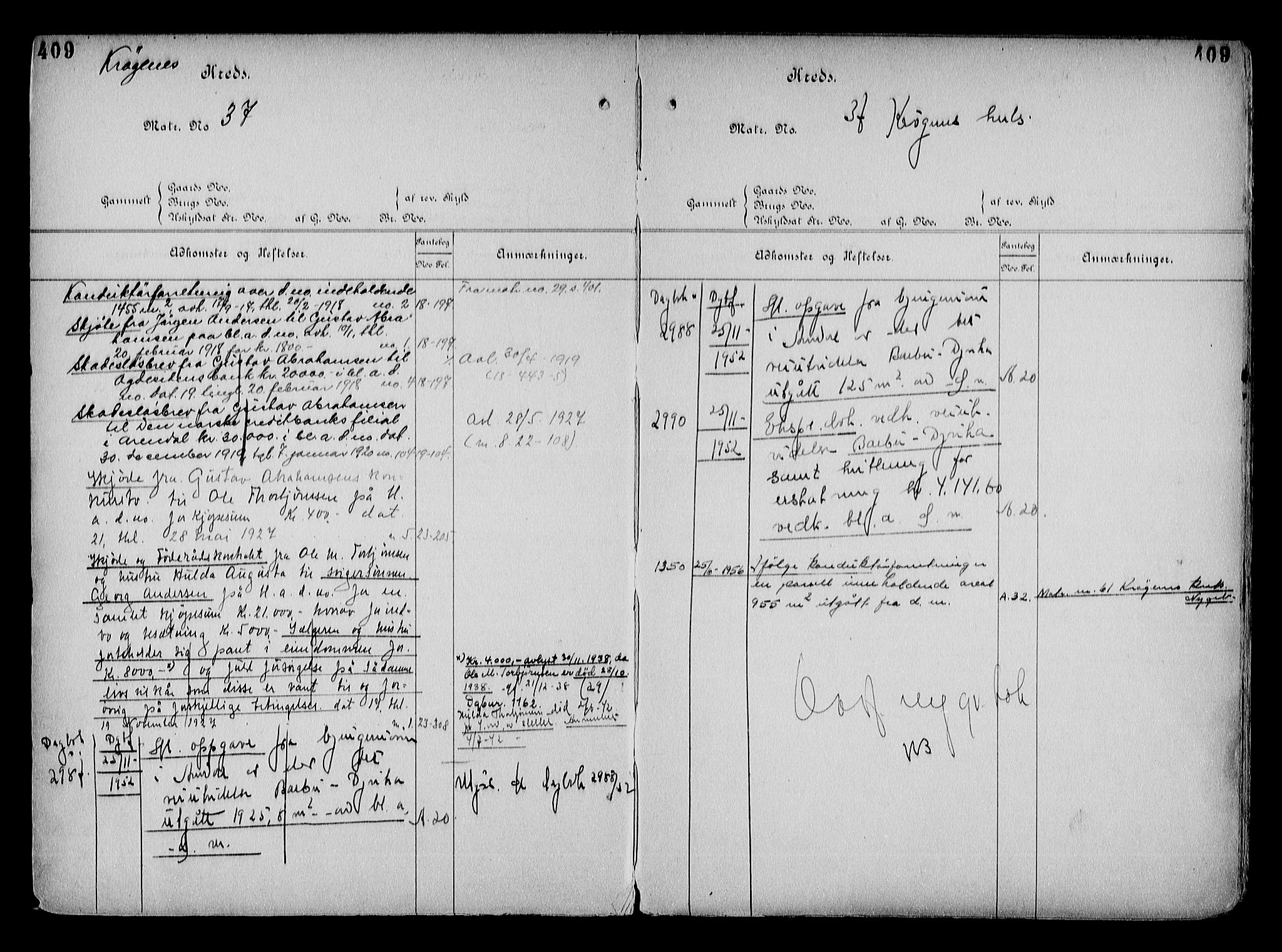 Arendal byfogd, AV/SAK-1222-0001/G/Ga/L0015: Mortgage register no. 13, 1860-1960, p. 409