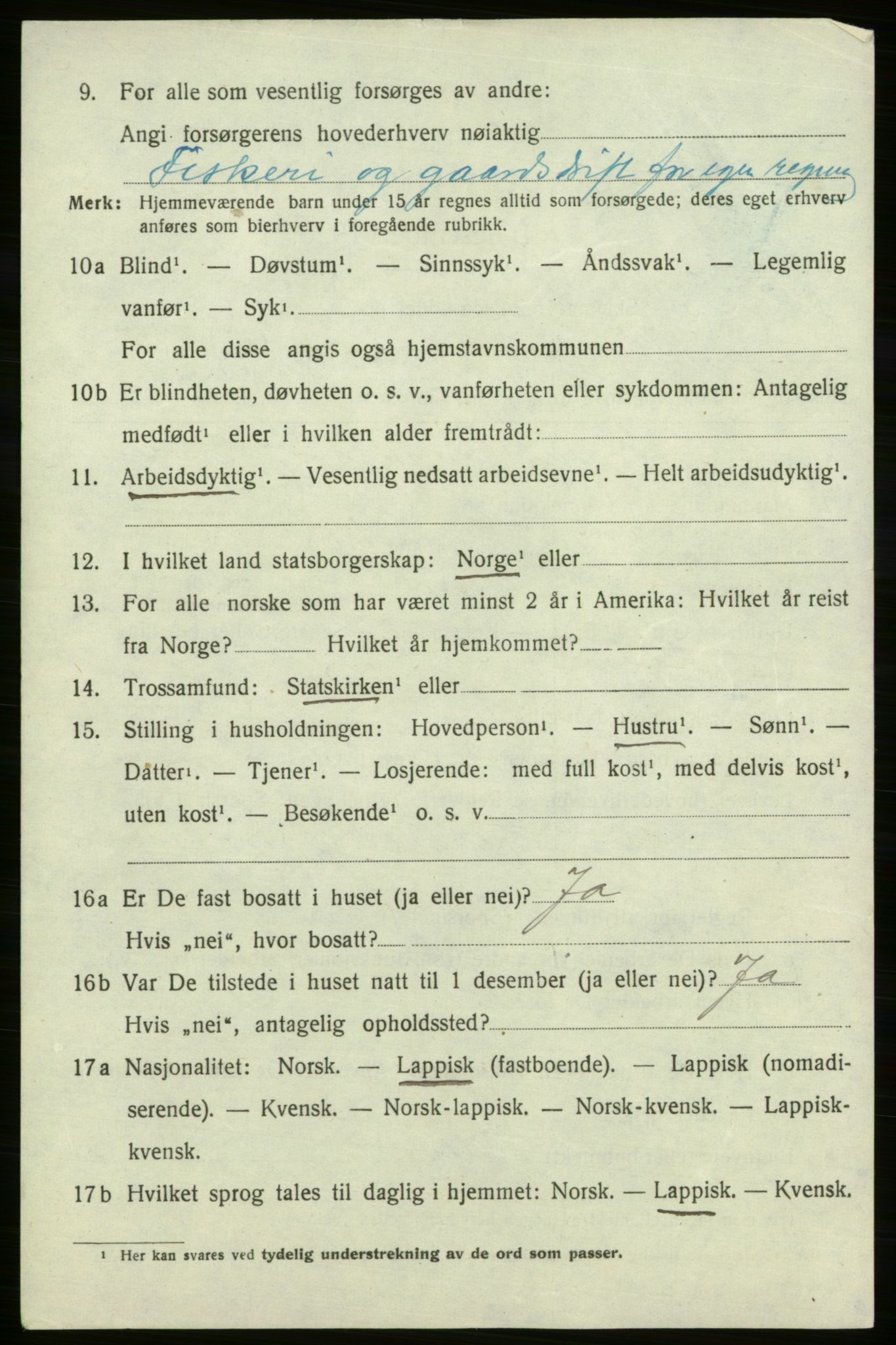 SATØ, 1920 census for , 1920, p. 1323