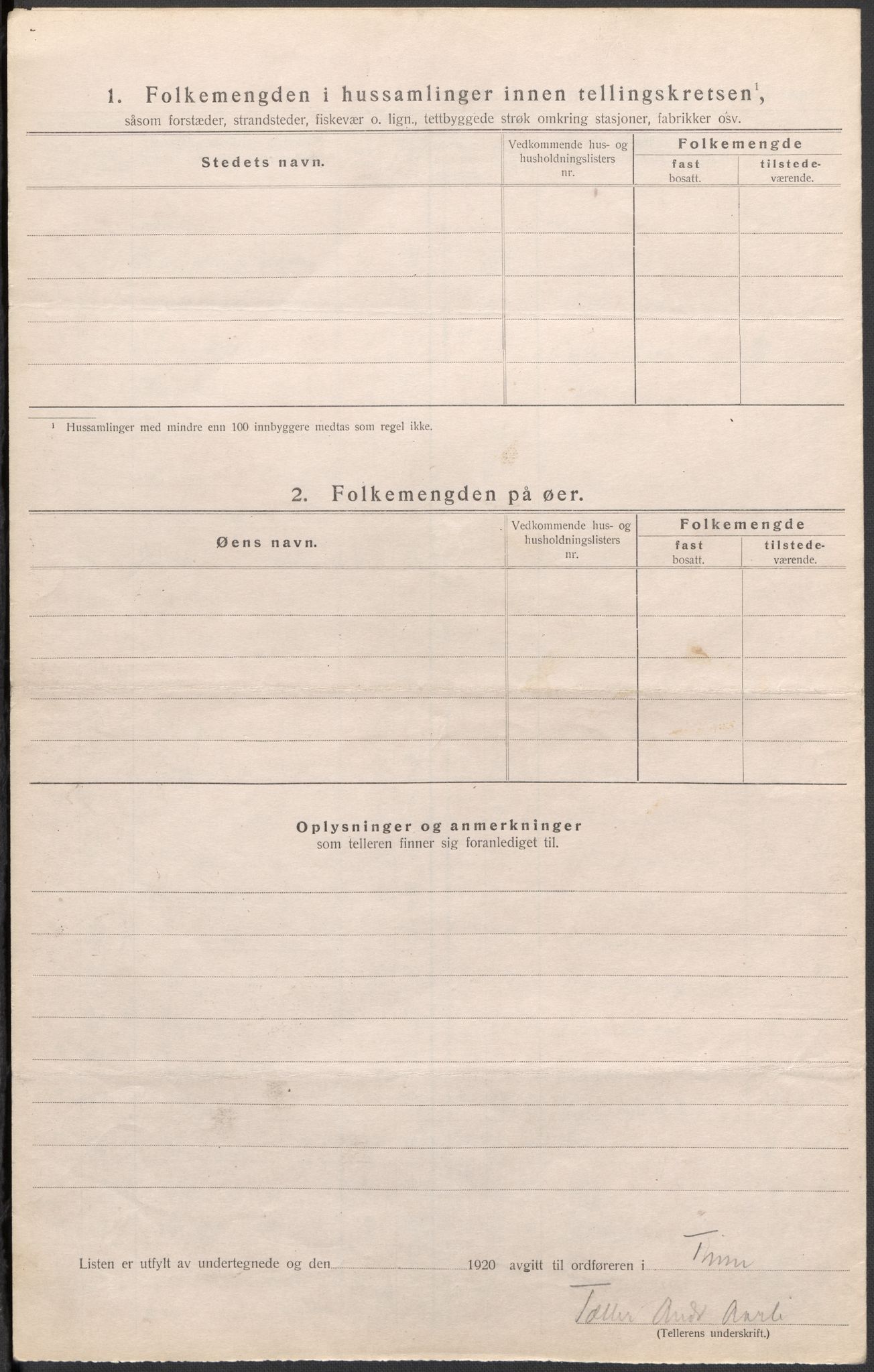 SAKO, 1920 census for Tinn, 1920, p. 13