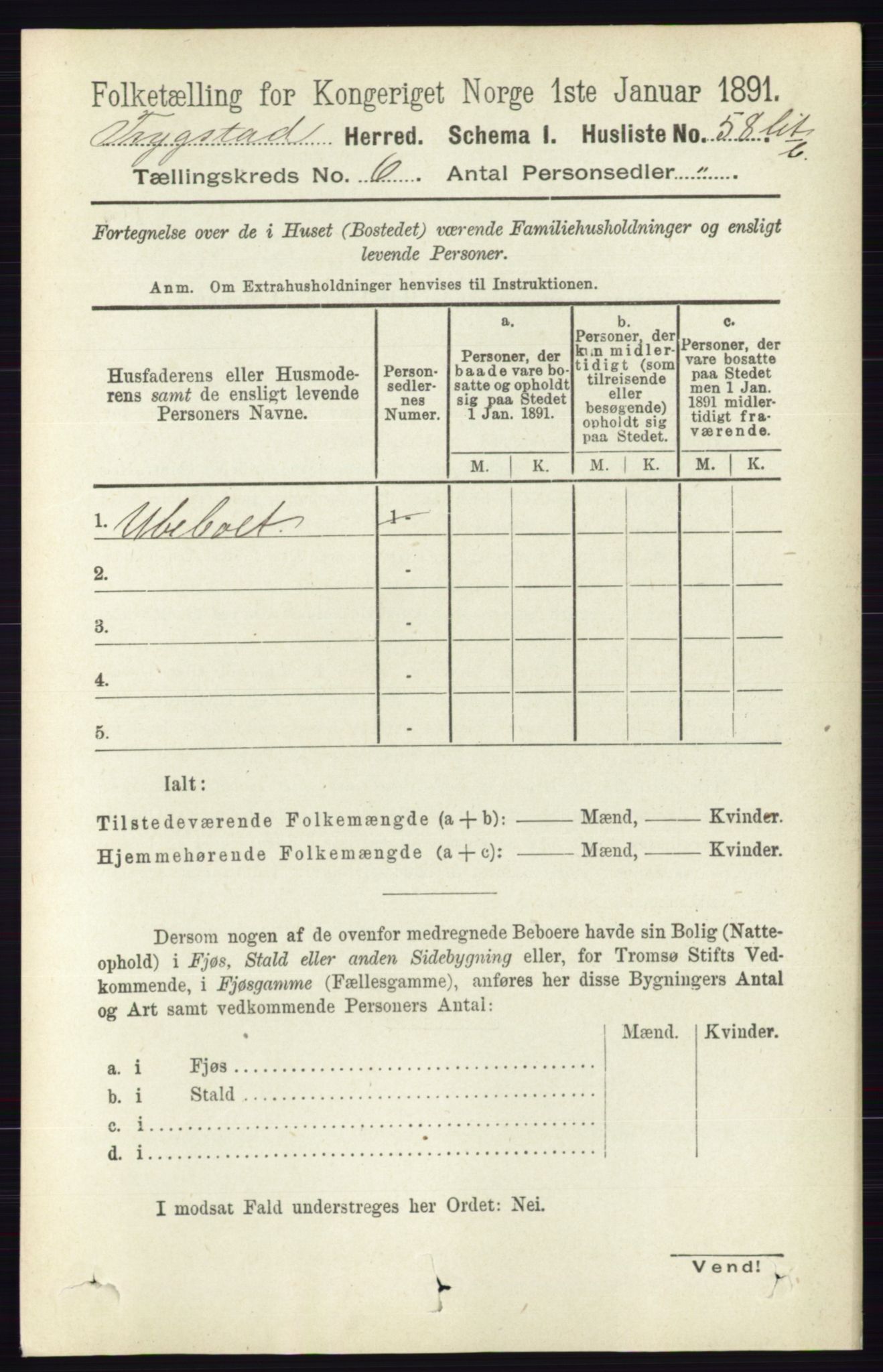 RA, 1891 Census for 0122 Trøgstad, 1891, p. 2484