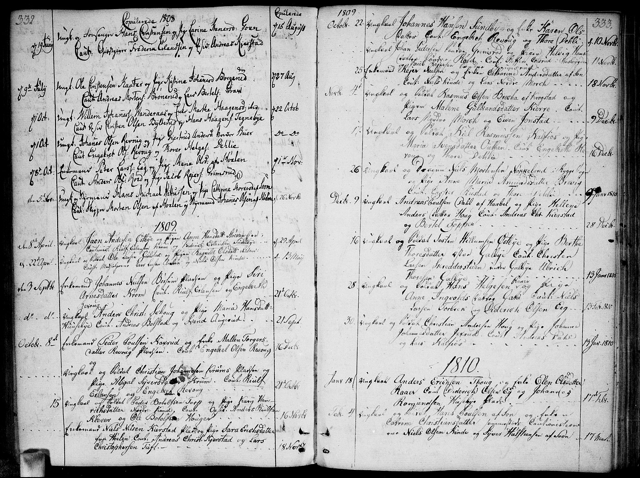 Vestby prestekontor Kirkebøker, AV/SAO-A-10893/F/Fa/L0004: Parish register (official) no. I 4, 1797-1813, p. 332-333