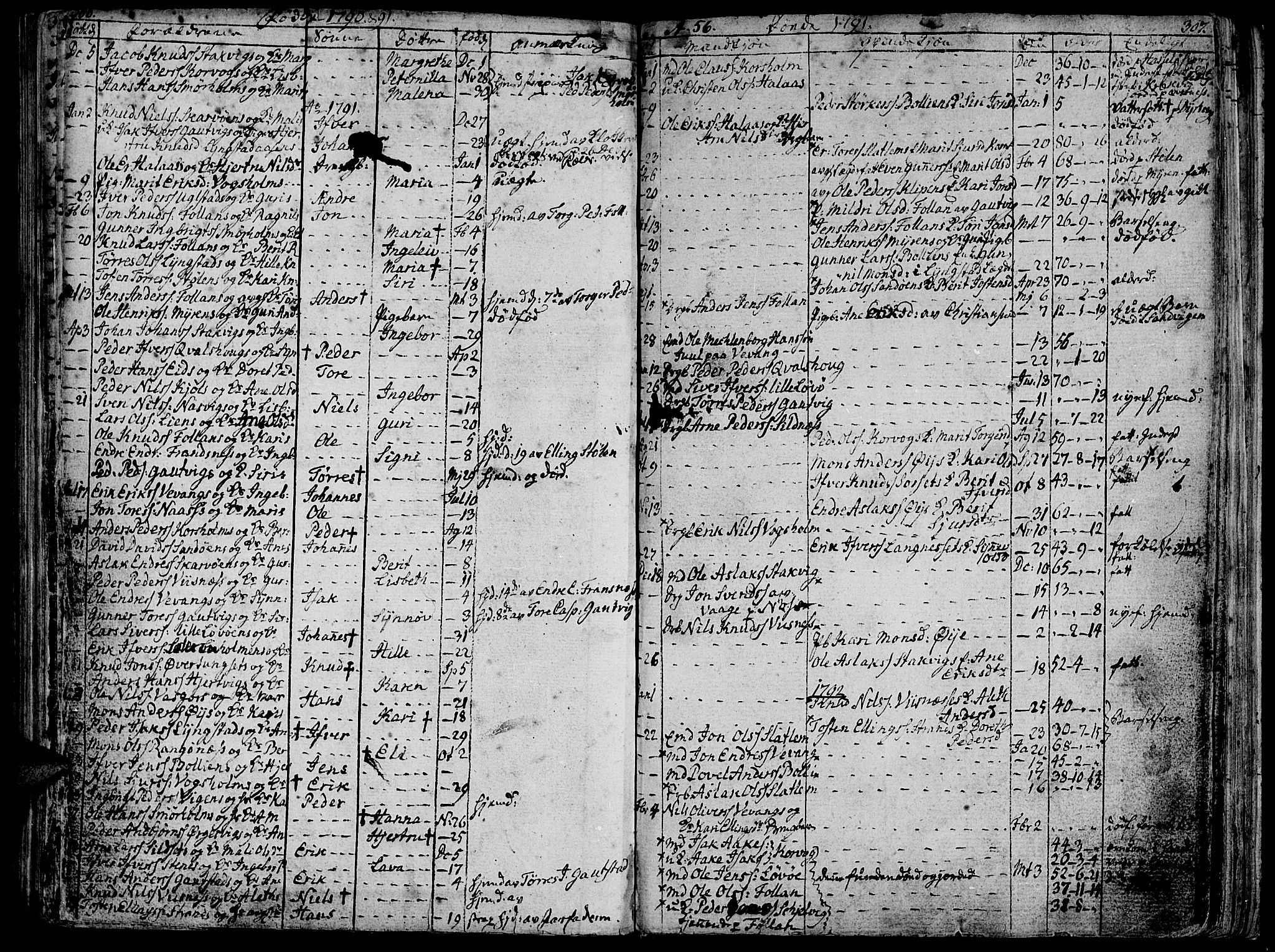 Ministerialprotokoller, klokkerbøker og fødselsregistre - Møre og Romsdal, AV/SAT-A-1454/570/L0830: Parish register (official) no. 570A04, 1789-1819, p. 306-307