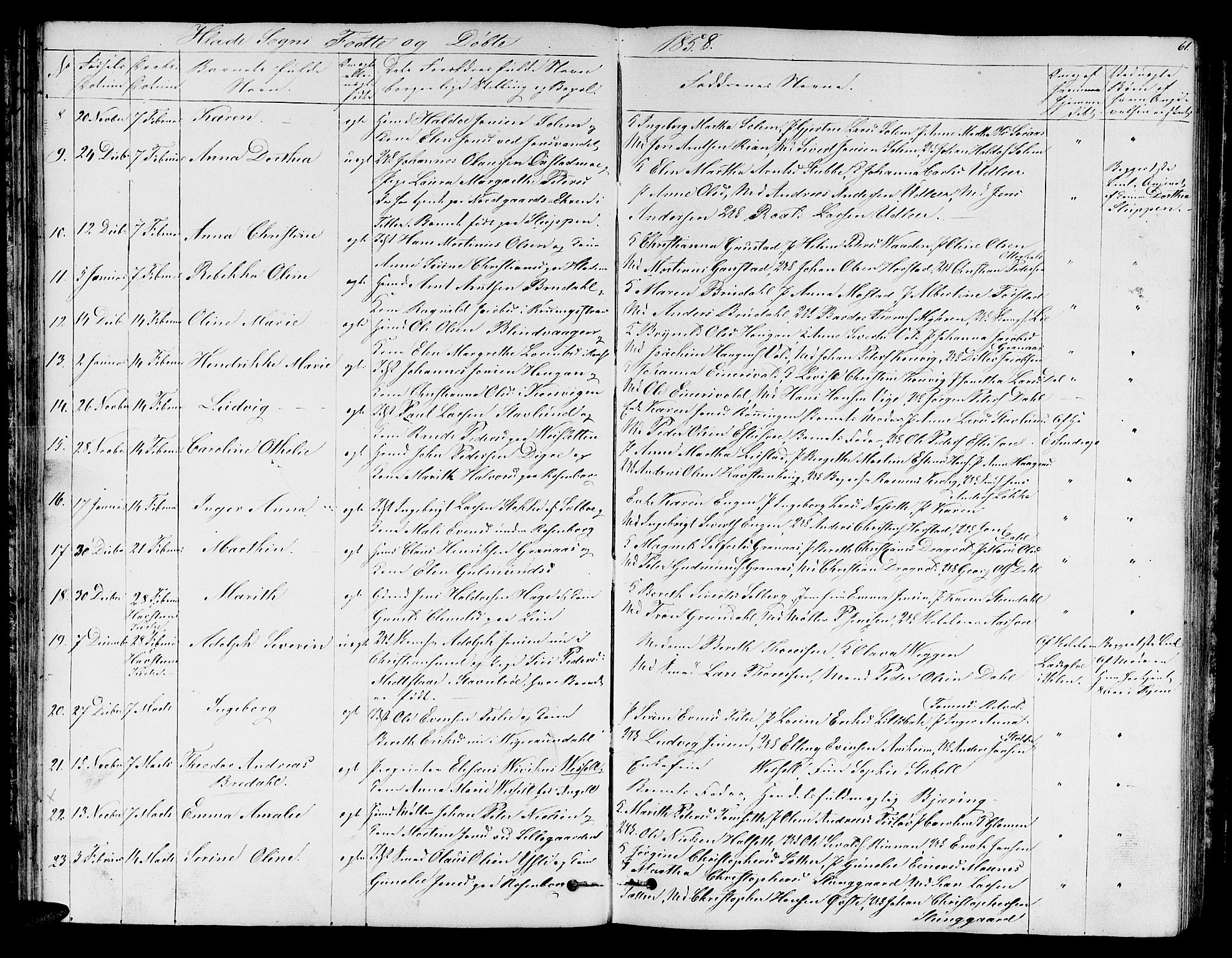 Ministerialprotokoller, klokkerbøker og fødselsregistre - Sør-Trøndelag, SAT/A-1456/606/L0310: Parish register (copy) no. 606C06, 1850-1859, p. 61