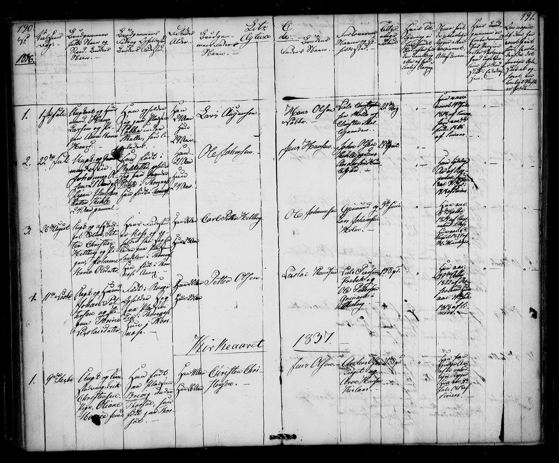 Borge prestekontor Kirkebøker, AV/SAO-A-10903/F/Fb/L0001: Parish register (official) no. II 1, 1836-1852, p. 190-191