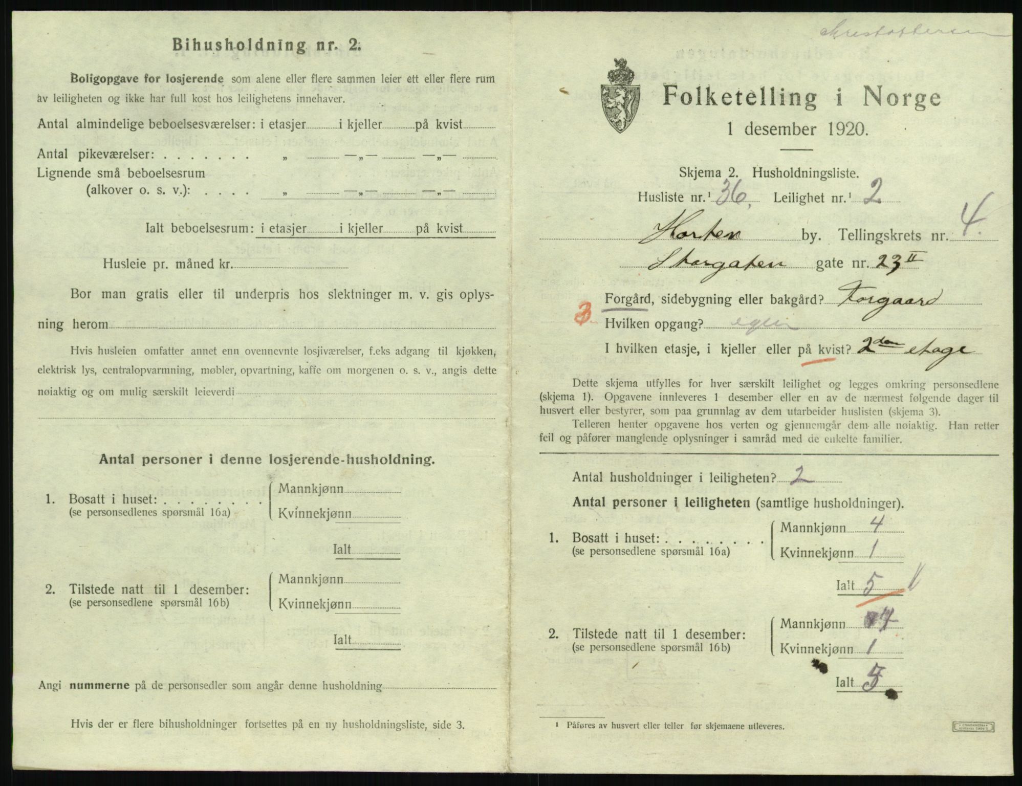 SAKO, 1920 census for Horten, 1920, p. 4967