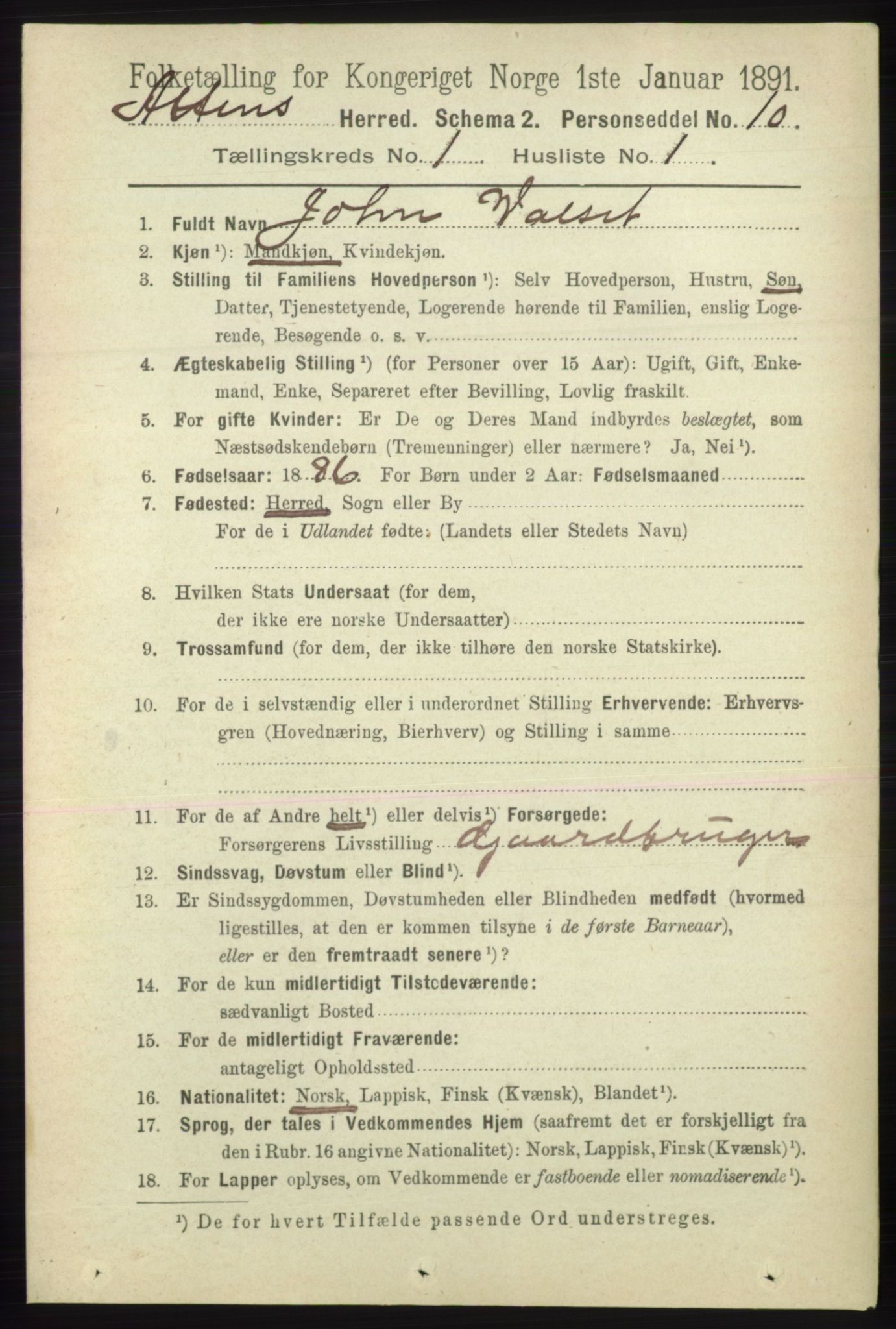 RA, 1891 census for 2012 Alta, 1891, p. 91