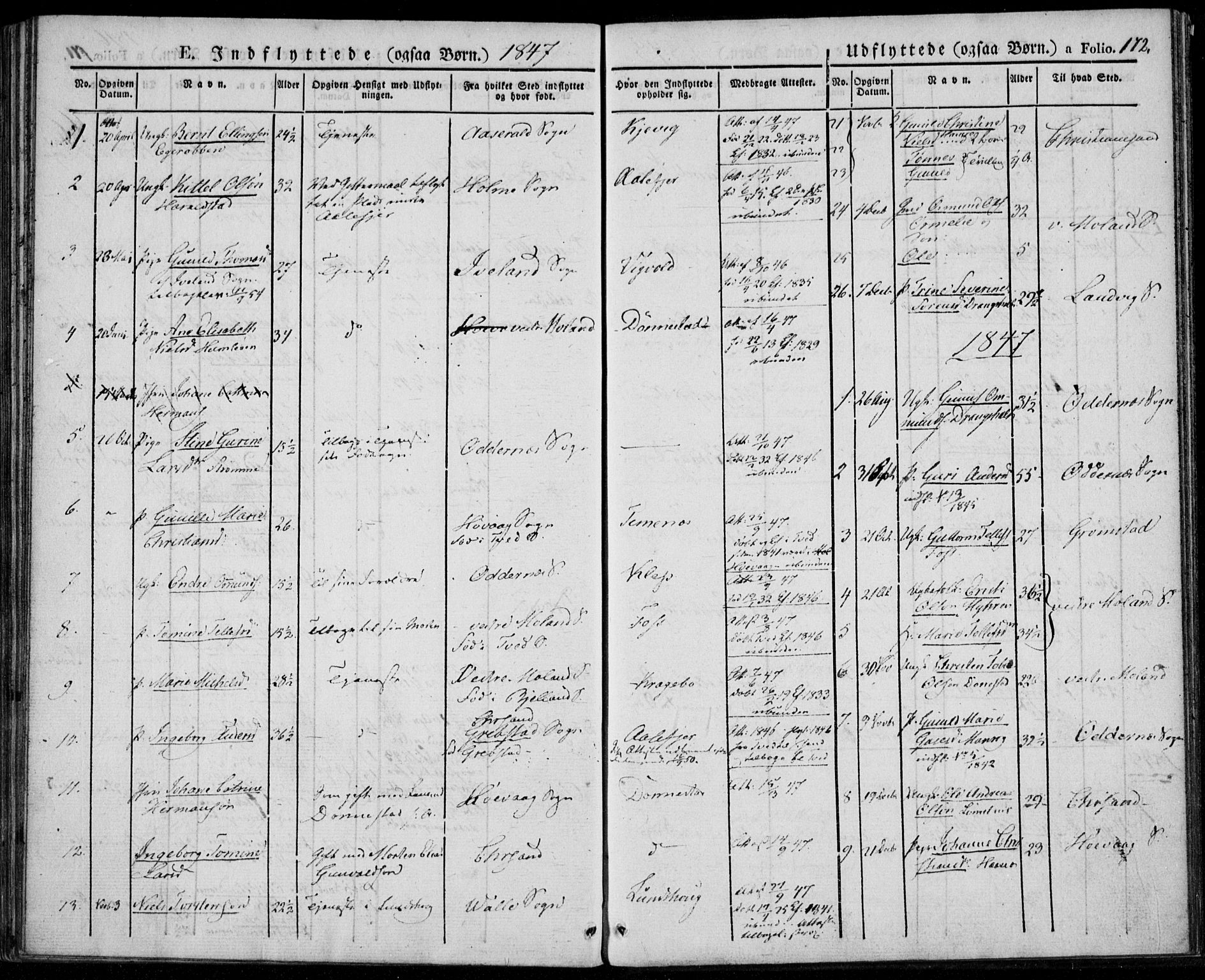 Tveit sokneprestkontor, AV/SAK-1111-0043/F/Fa/L0003: Parish register (official) no. A 3, 1829-1852, p. 172