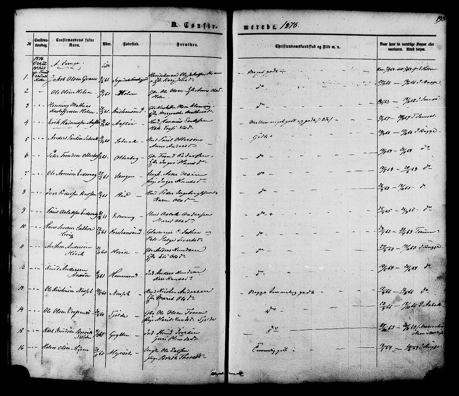 Ministerialprotokoller, klokkerbøker og fødselsregistre - Møre og Romsdal, SAT/A-1454/551/L0625: Parish register (official) no. 551A05, 1846-1879, p. 193