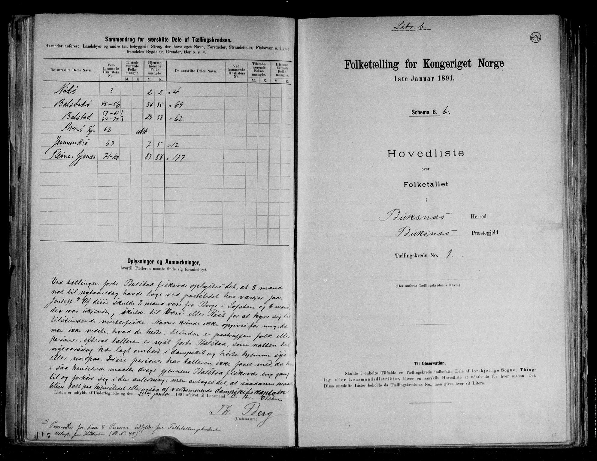 RA, 1891 census for 1860 Buksnes, 1891, p. 8