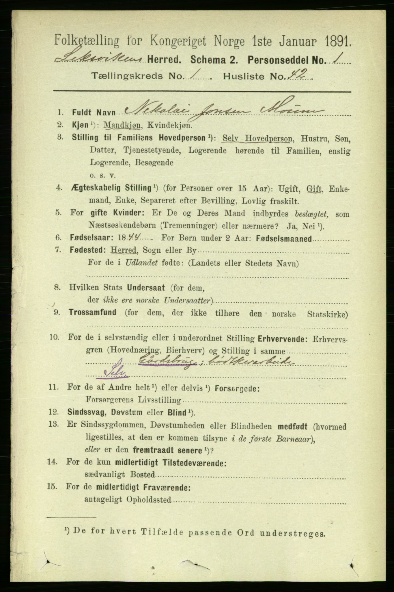 RA, 1891 census for 1718 Leksvik, 1891, p. 376