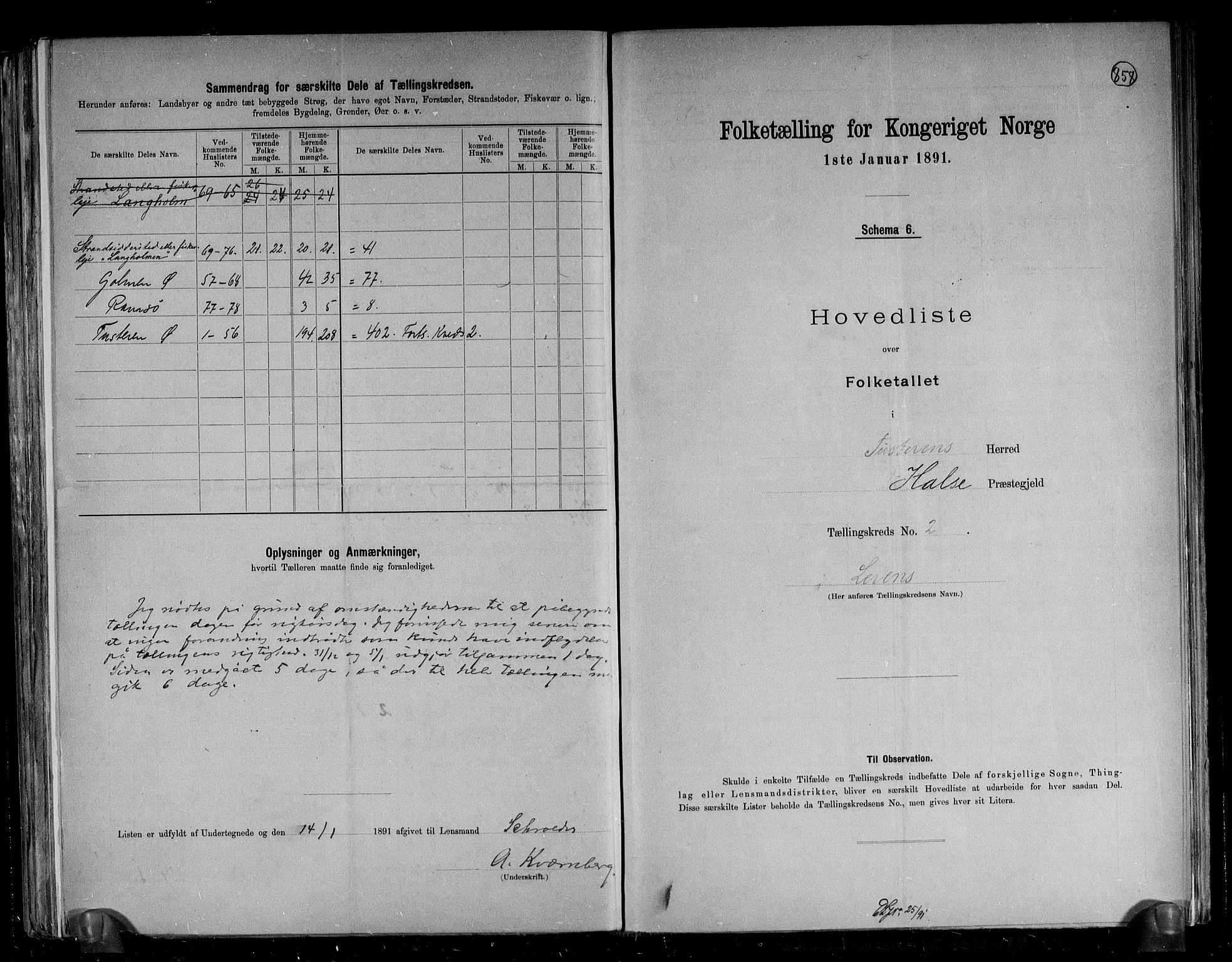 RA, 1891 census for 1572 Tustna, 1891, p. 8