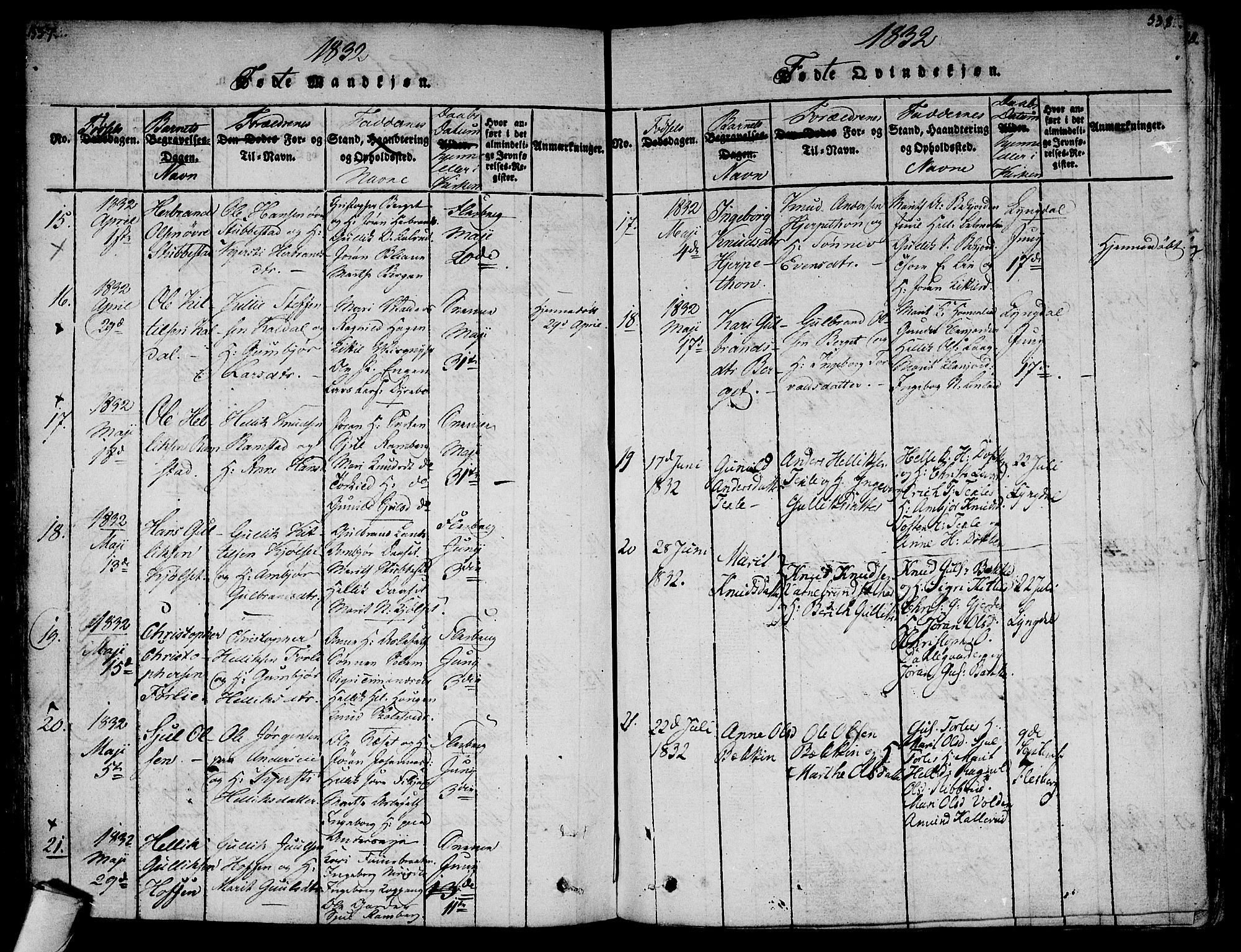 Flesberg kirkebøker, AV/SAKO-A-18/F/Fa/L0005: Parish register (official) no. I 5, 1816-1834, p. 337-338