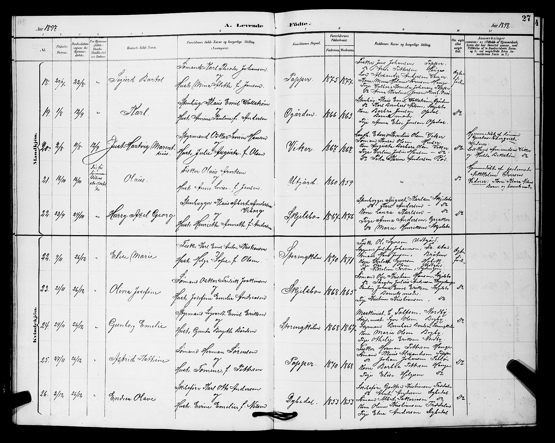 Hvaler prestekontor Kirkebøker, AV/SAO-A-2001/G/Gb/L0001: Parish register (copy) no. II 1, 1892-1904, p. 27