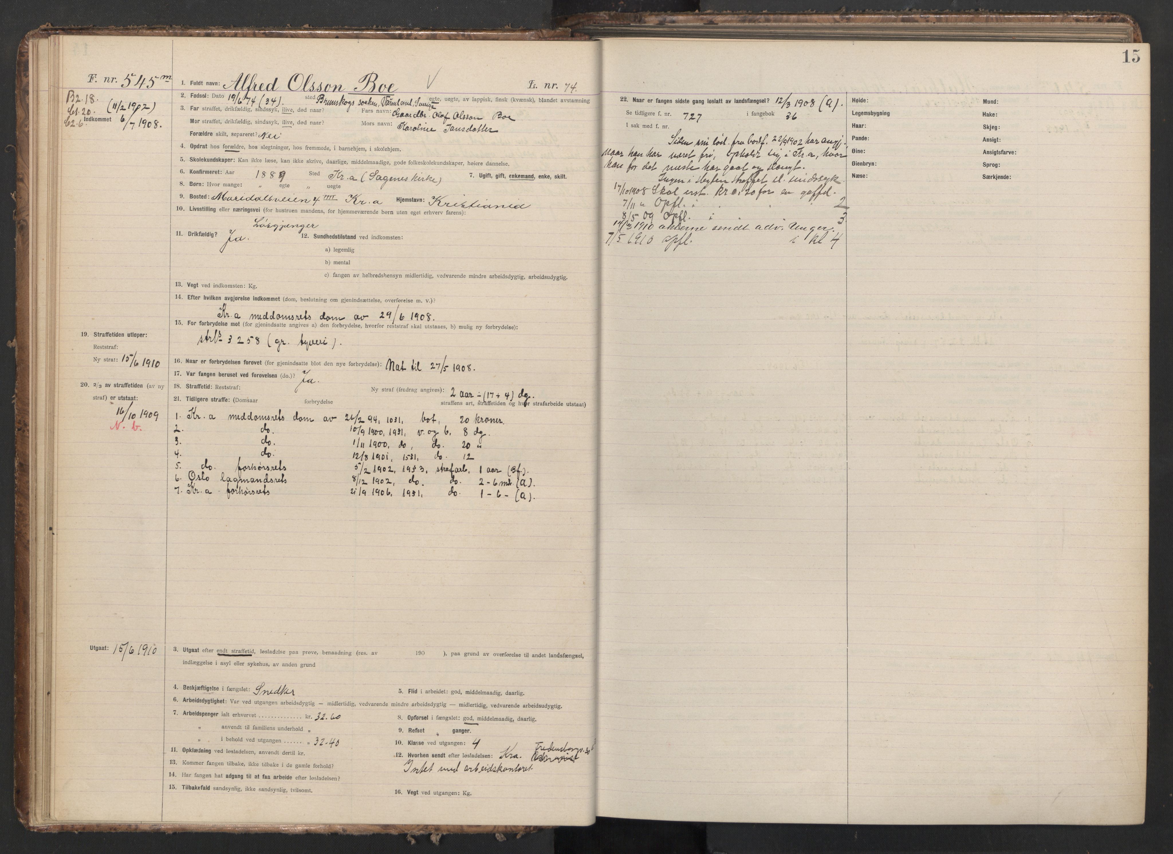 Botsfengslet, AV/RA-S-1539/D/Db/Dbb/L0042: 531m - 871m, 1908-1909, p. 15