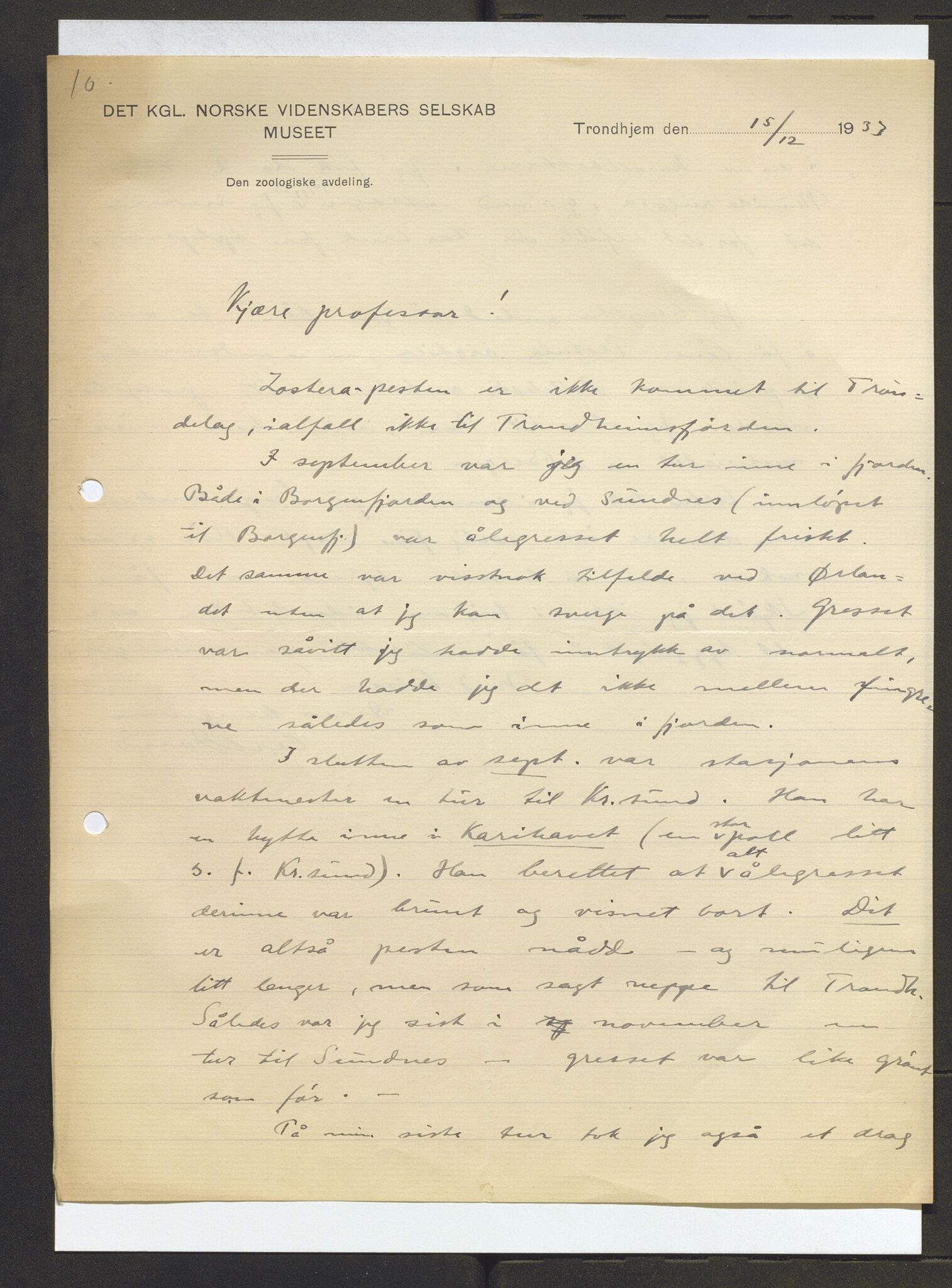 Bergens Museum, AV/SAB-A-17301/13/D/L0002: Korrespondanse , 1928-1940, p. 420