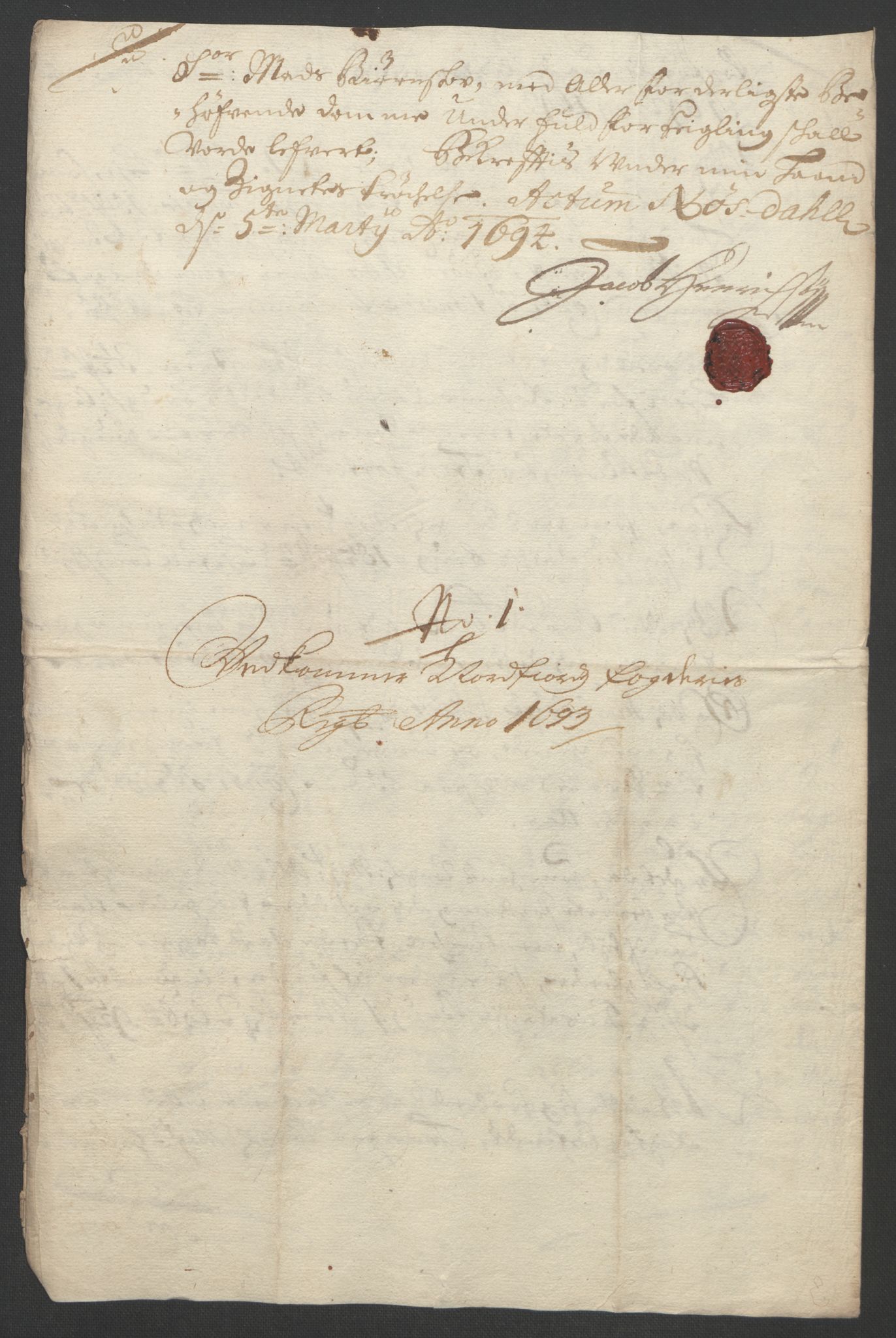 Rentekammeret inntil 1814, Reviderte regnskaper, Fogderegnskap, AV/RA-EA-4092/R53/L3421: Fogderegnskap Sunn- og Nordfjord, 1693-1694, p. 209