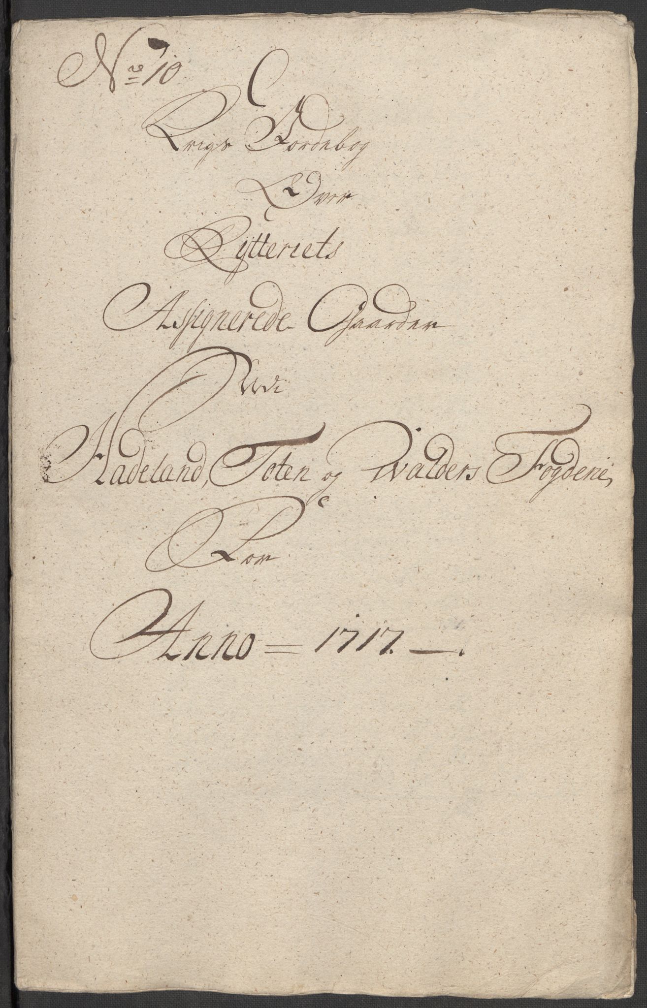 Rentekammeret inntil 1814, Reviderte regnskaper, Fogderegnskap, RA/EA-4092/R18/L1318: Fogderegnskap Hadeland, Toten og Valdres, 1717, p. 96