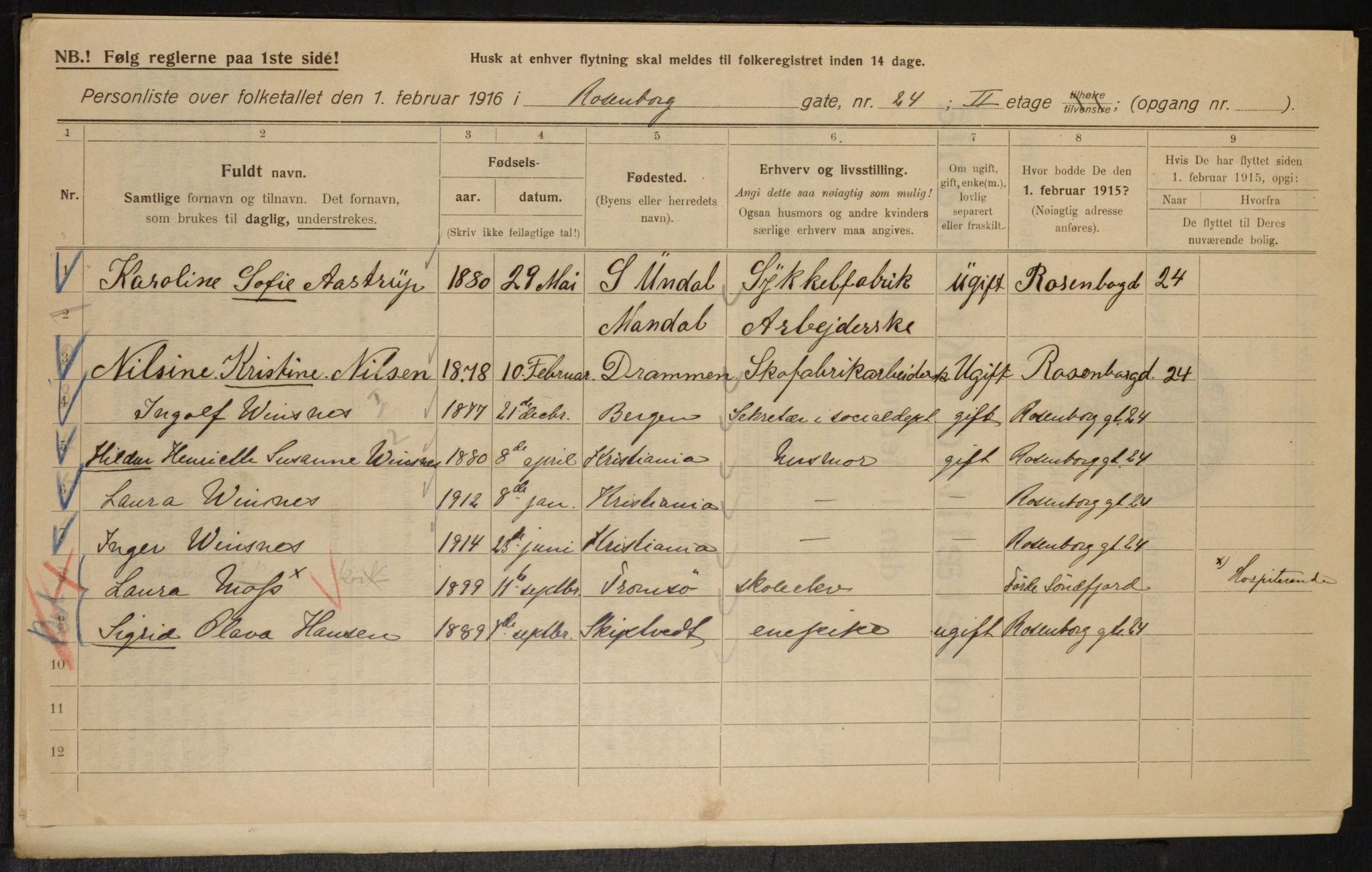 OBA, Municipal Census 1916 for Kristiania, 1916, p. 85820