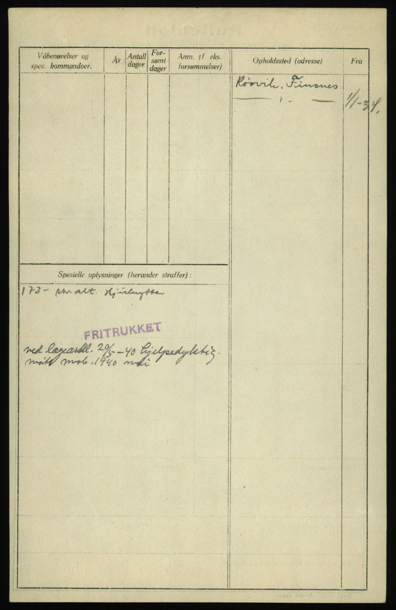 Forsvaret, Troms infanteriregiment nr. 16, AV/RA-RAFA-3146/P/Pa/L0017: Rulleblad for regimentets menige mannskaper, årsklasse 1933, 1933, p. 1020