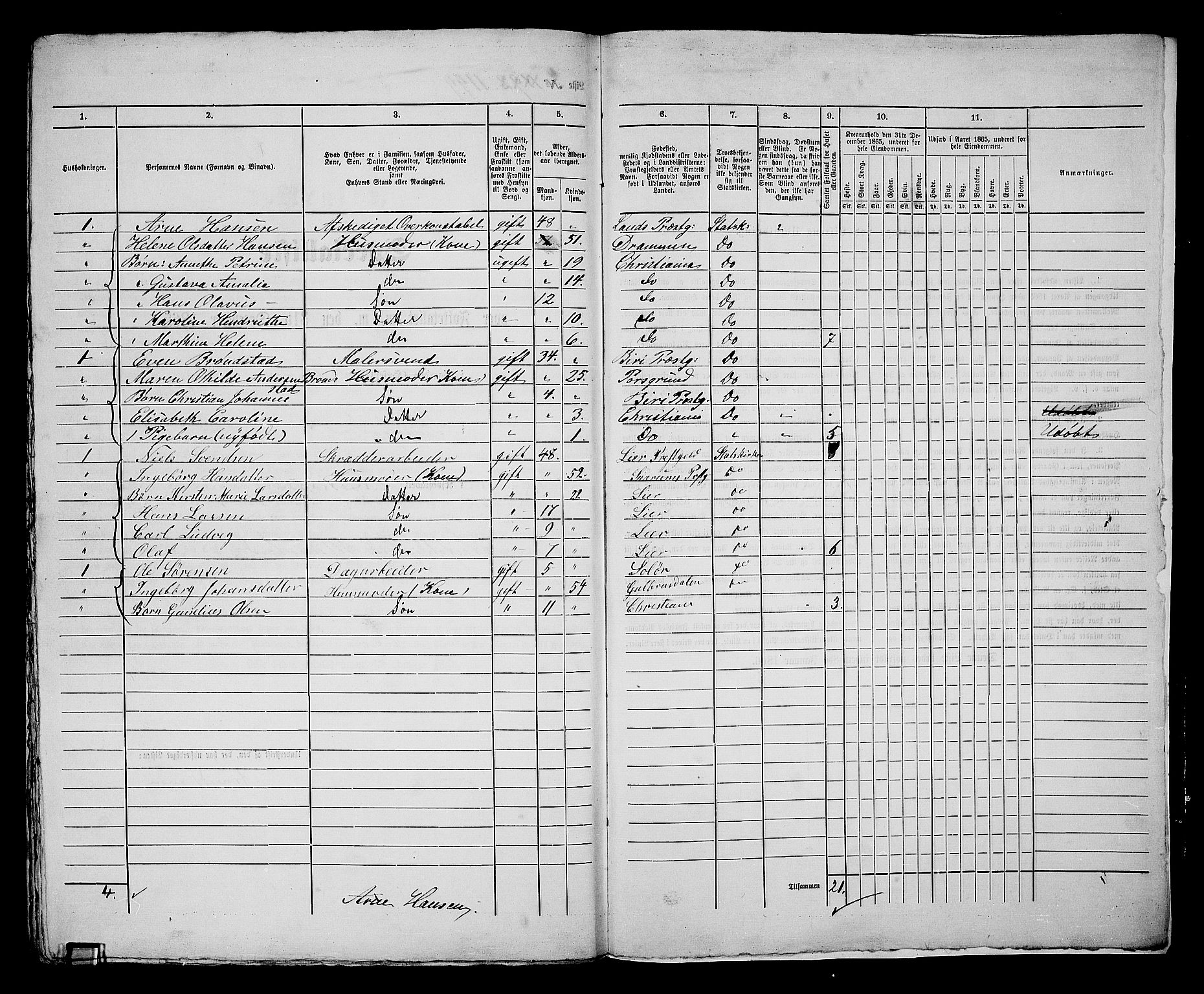 RA, 1865 census for Kristiania, 1865, p. 2703