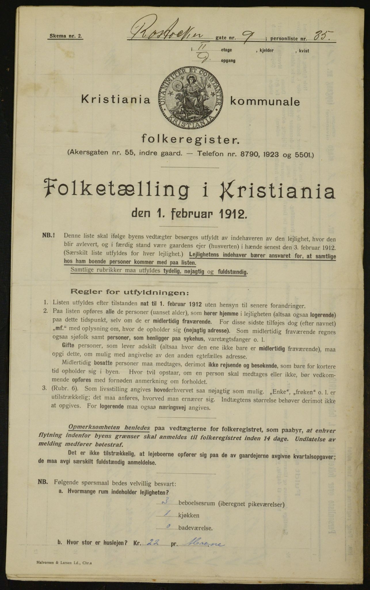 OBA, Municipal Census 1912 for Kristiania, 1912, p. 84708