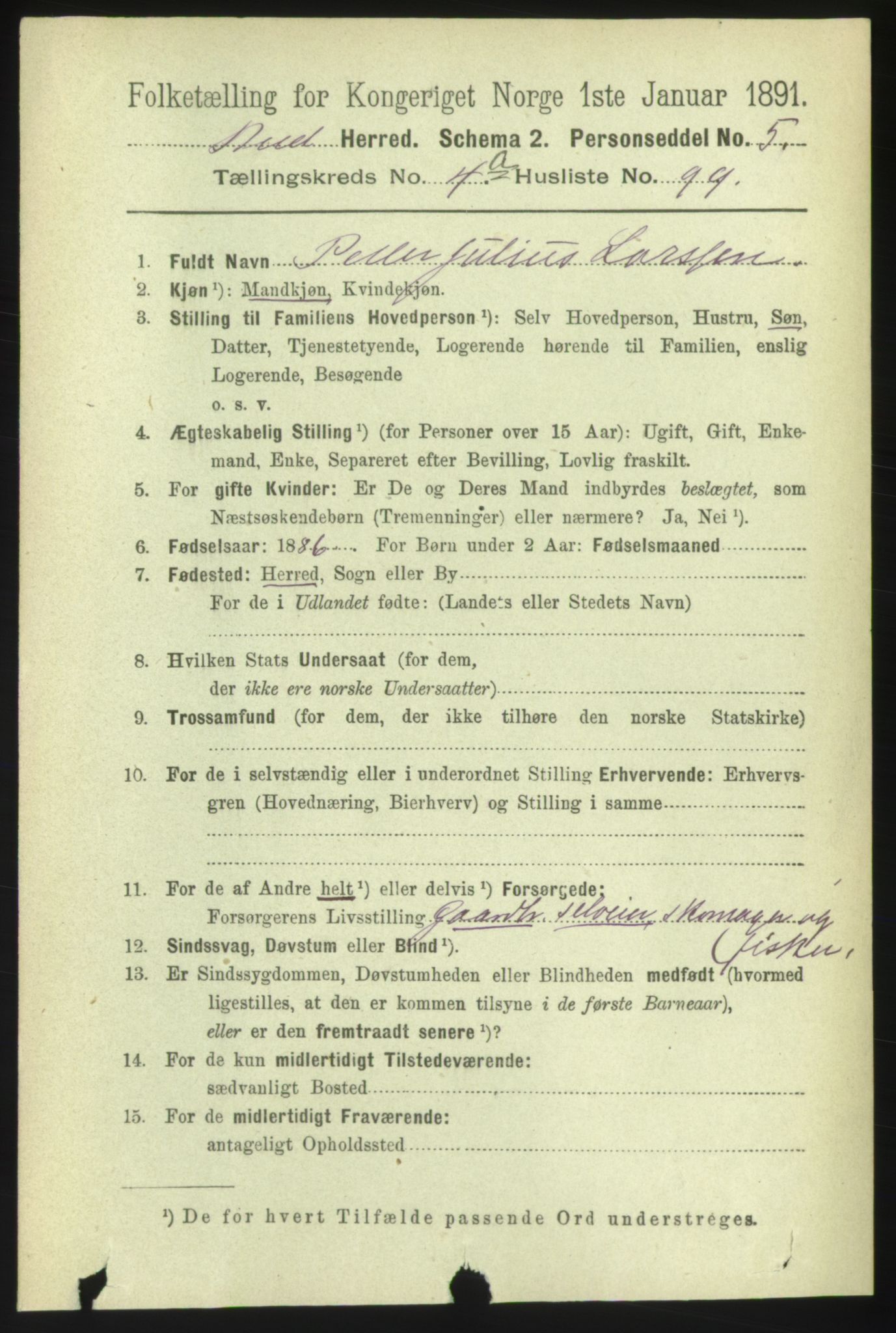 RA, 1891 census for 1549 Bud, 1891, p. 2769