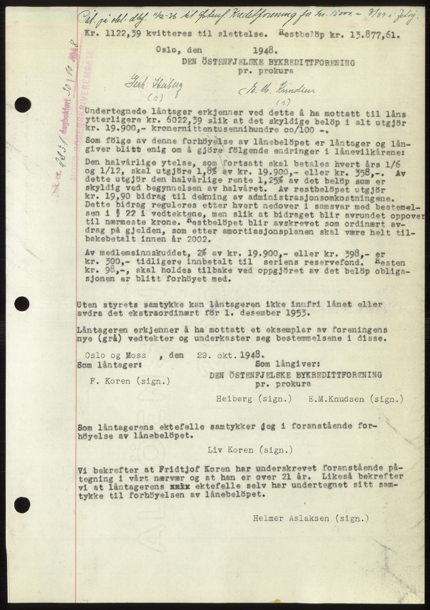 Moss sorenskriveri, AV/SAO-A-10168: Mortgage book no. B20, 1948-1948, Diary no: : 2831/1948