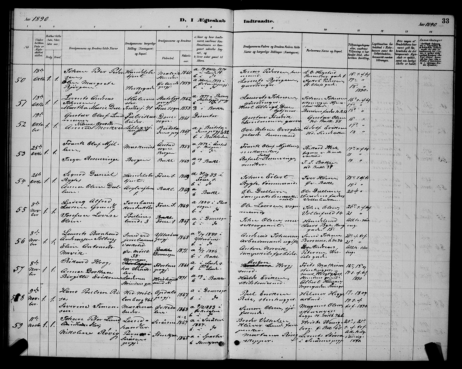 Ministerialprotokoller, klokkerbøker og fødselsregistre - Sør-Trøndelag, AV/SAT-A-1456/604/L0223: Parish register (copy) no. 604C06, 1886-1897, p. 33