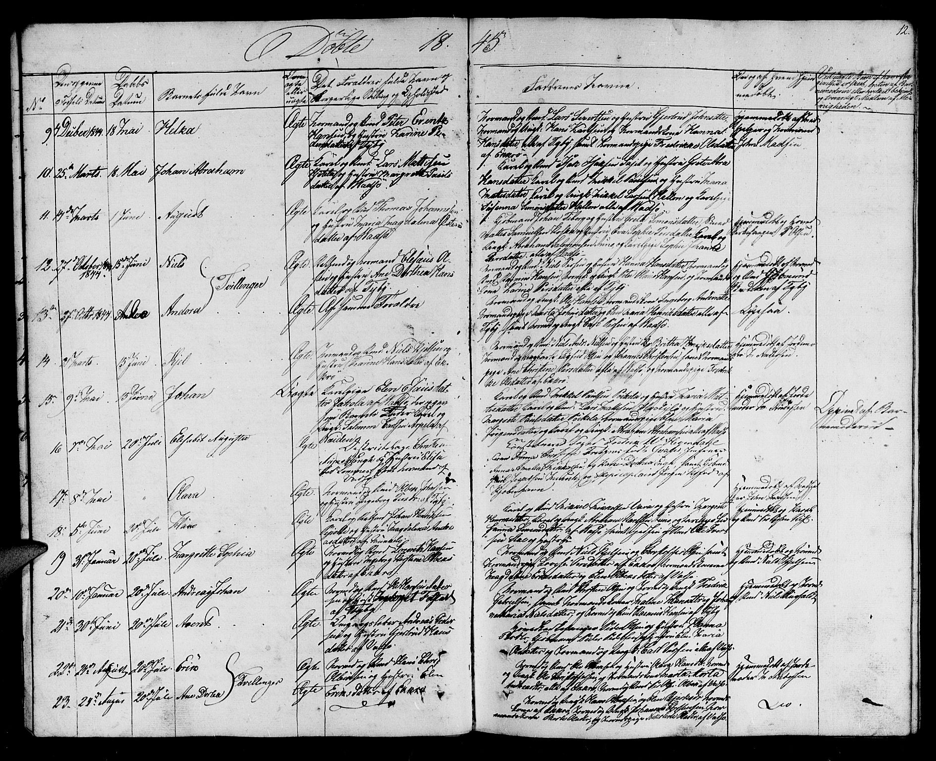 Vadsø sokneprestkontor, SATØ/S-1325/H/Hb/L0001klokker: Parish register (copy) no. 1, 1843-1853, p. 12