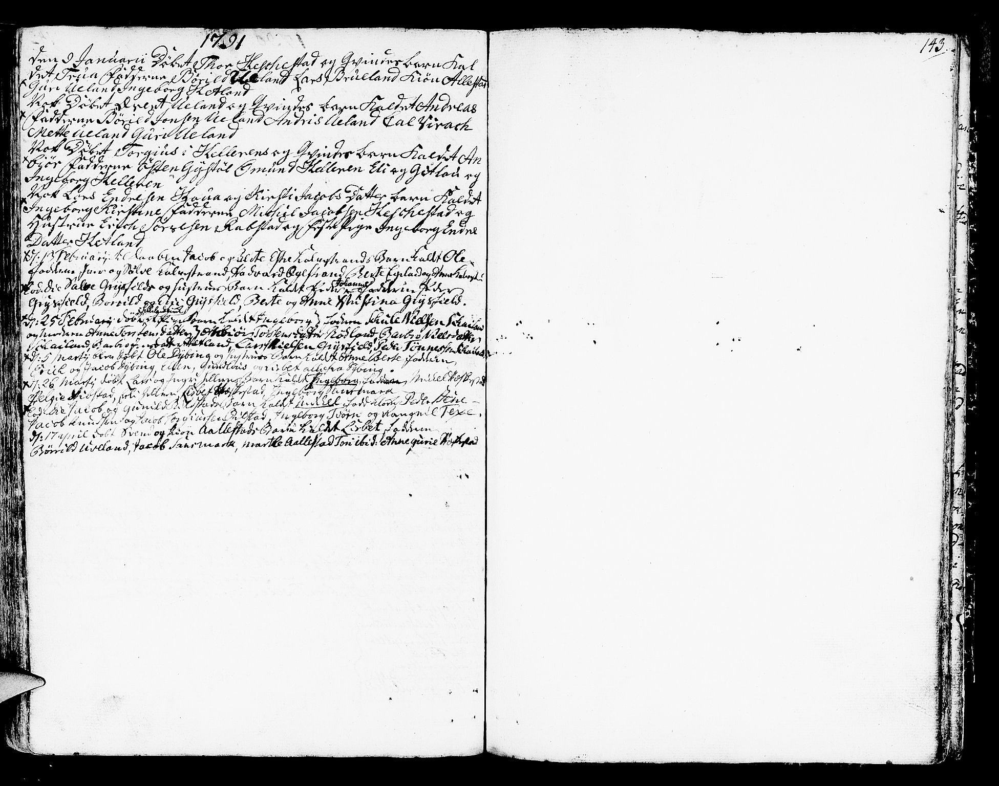 Helleland sokneprestkontor, AV/SAST-A-101810: Parish register (official) no. A 2 /3, 1762-1791, p. 143