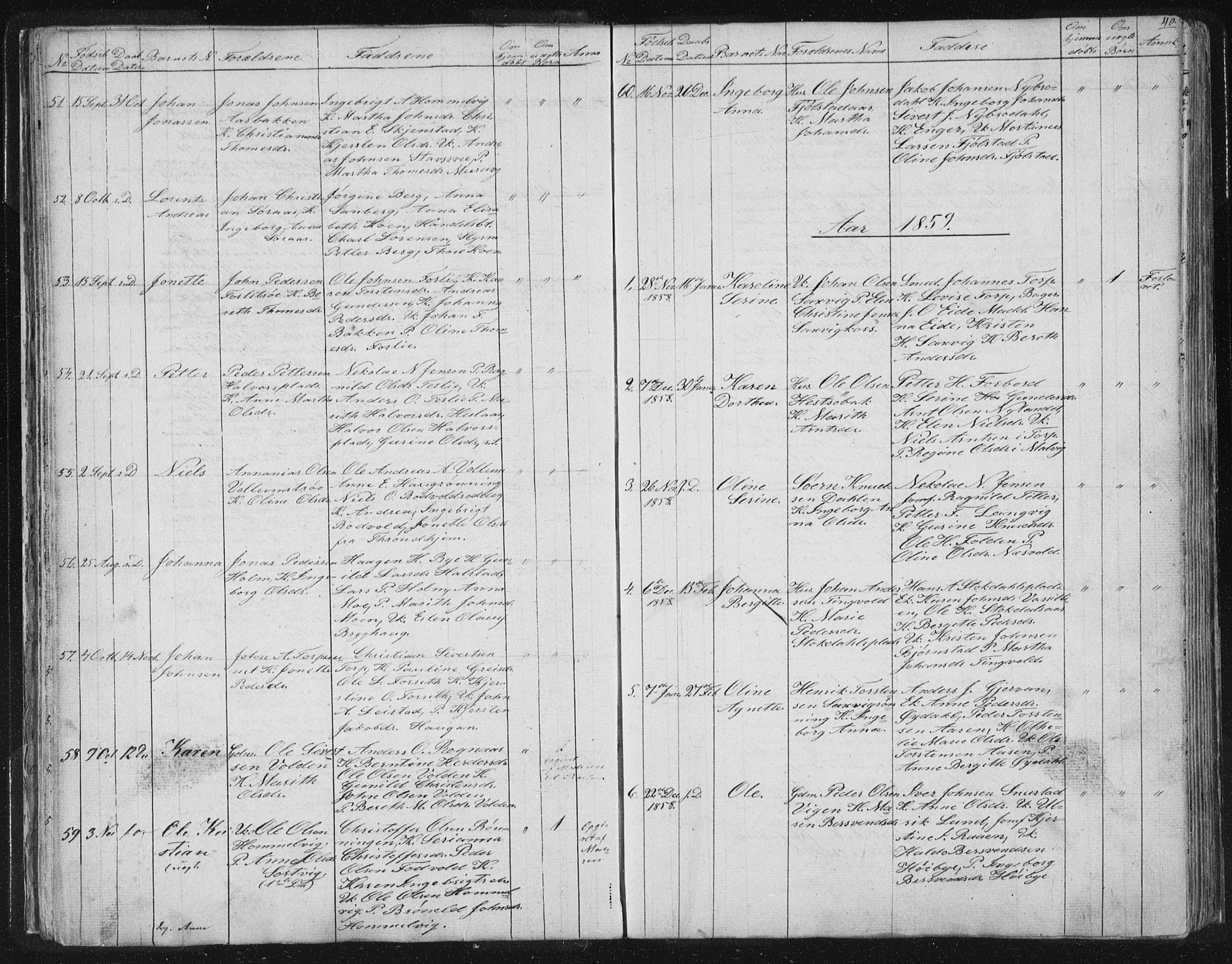 Ministerialprotokoller, klokkerbøker og fødselsregistre - Sør-Trøndelag, SAT/A-1456/616/L0406: Parish register (official) no. 616A03, 1843-1879, p. 40