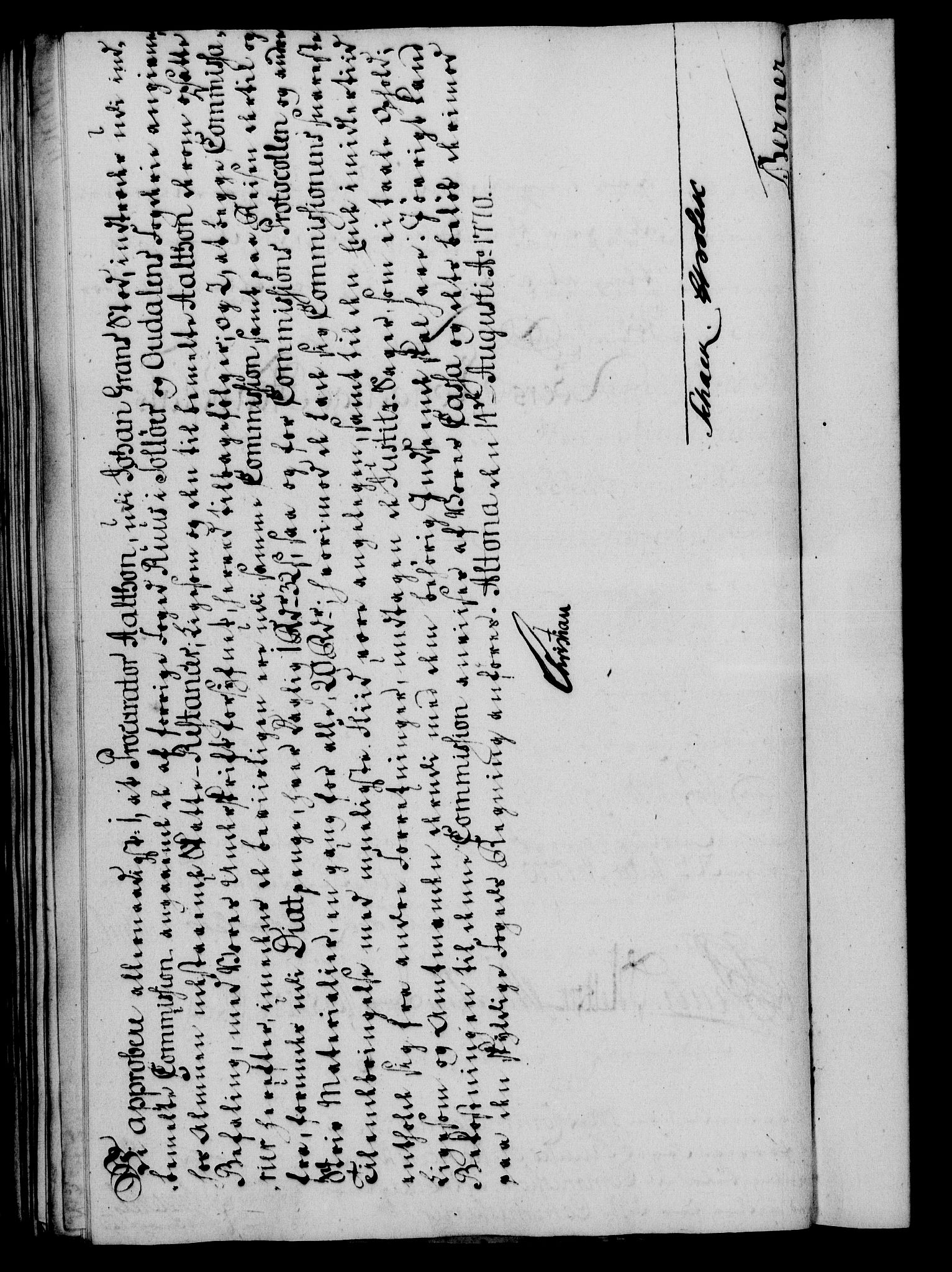 Rentekammeret, Kammerkanselliet, AV/RA-EA-3111/G/Gf/Gfa/L0052: Norsk relasjons- og resolusjonsprotokoll (merket RK 52.52), 1770, p. 257