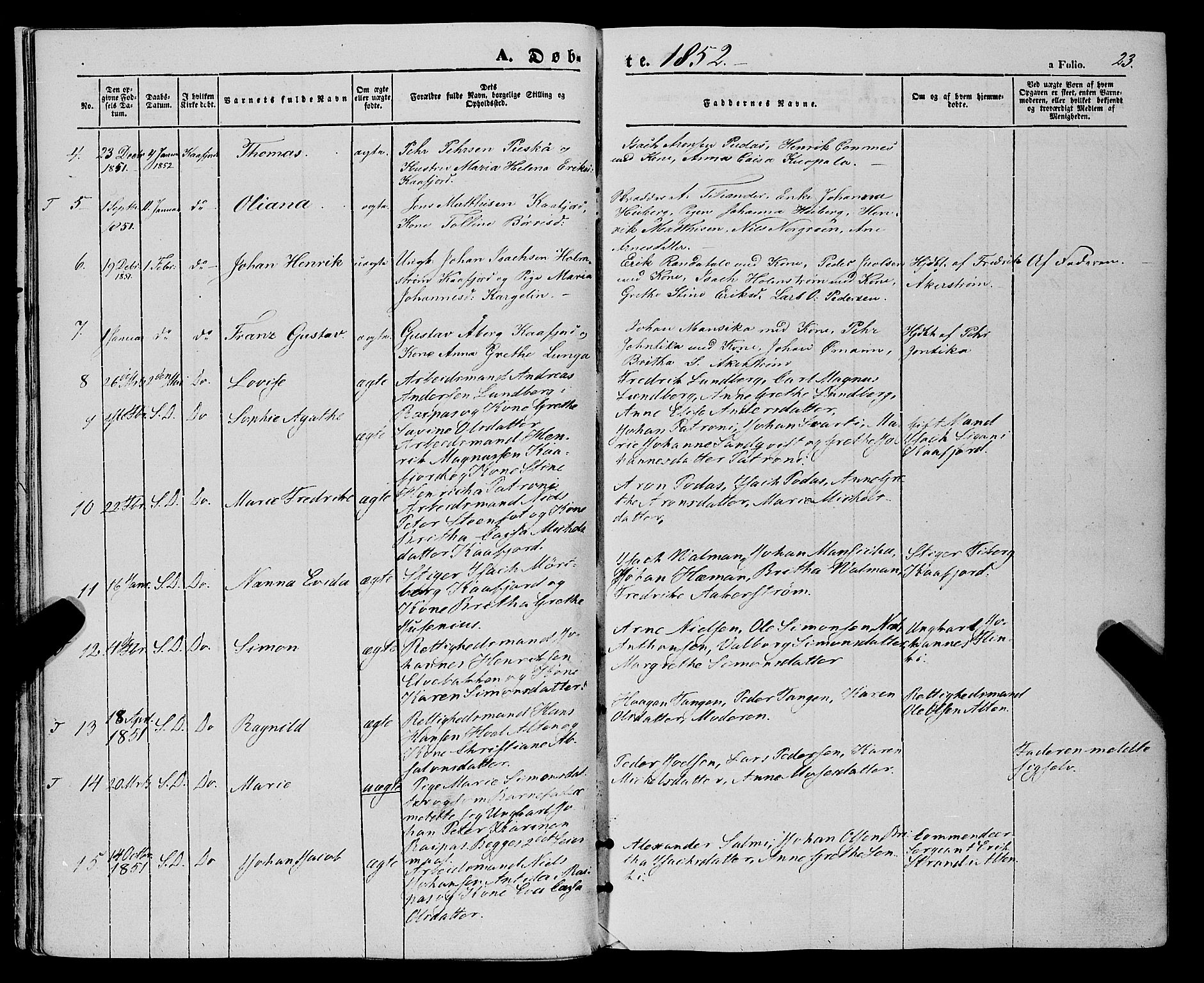Talvik sokneprestkontor, SATØ/S-1337/H/Ha/L0016kirke: Parish register (official) no. 16, 1847-1857, p. 23