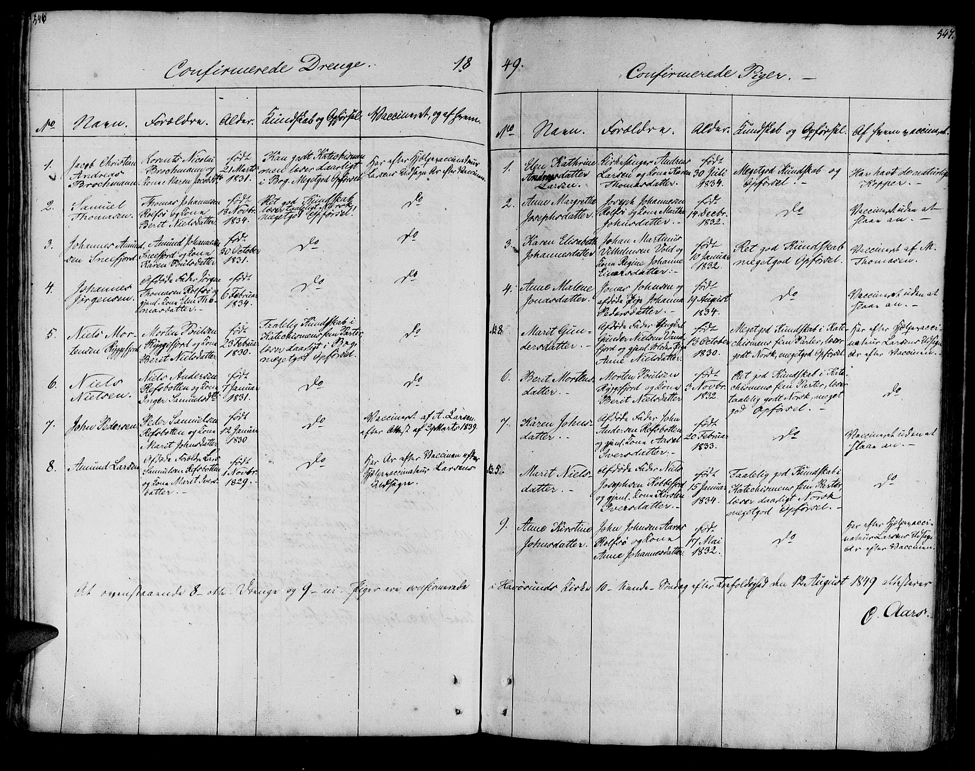 Måsøy sokneprestkontor, SATØ/S-1348/H/Ha/L0001kirke: Parish register (official) no. 1, 1806-1851, p. 546-547