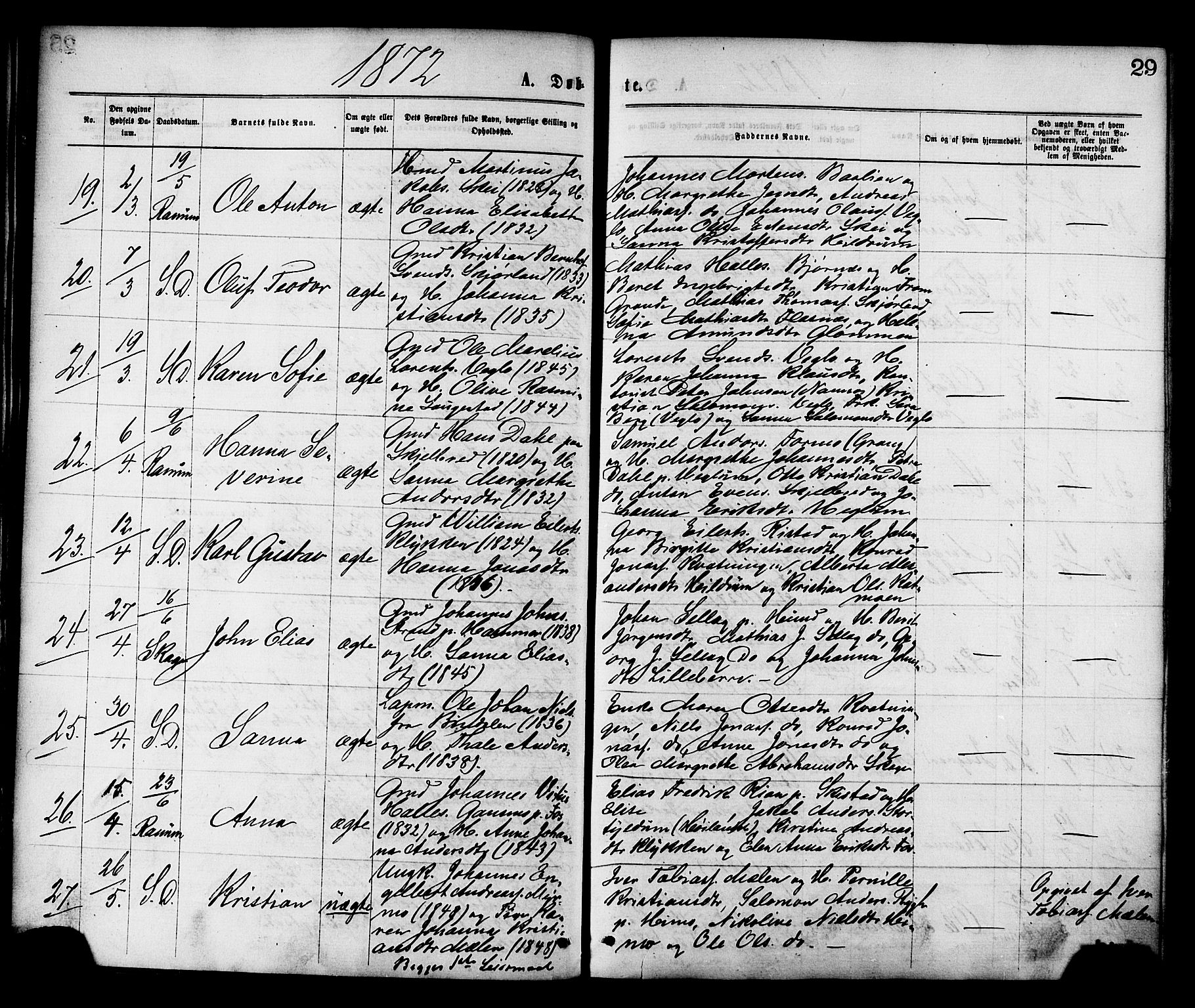 Ministerialprotokoller, klokkerbøker og fødselsregistre - Nord-Trøndelag, SAT/A-1458/764/L0554: Parish register (official) no. 764A09, 1867-1880, p. 29