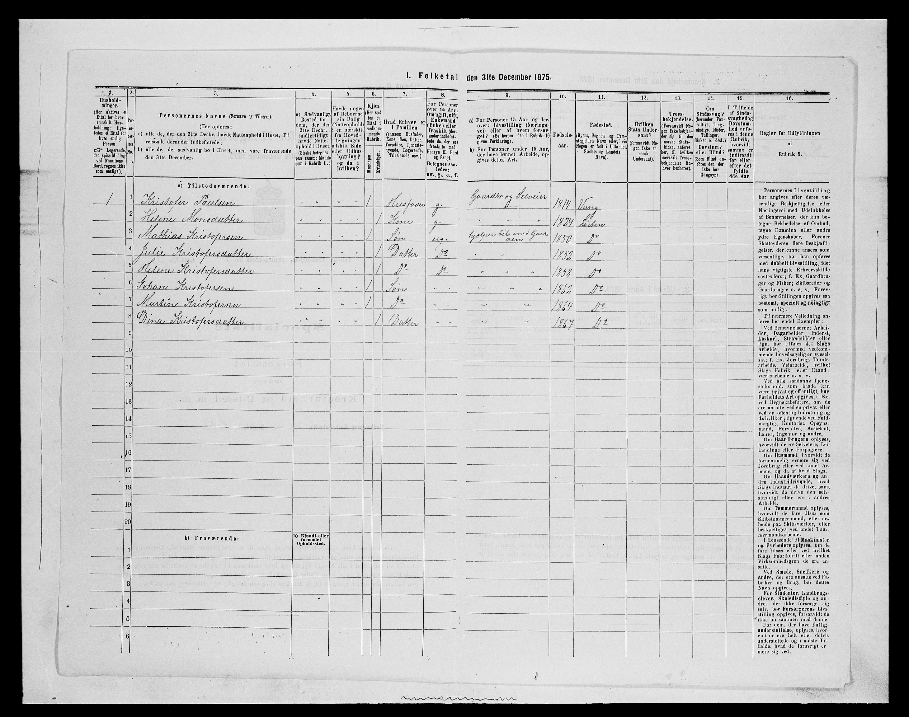 SAH, 1875 census for 0415P Løten, 1875, p. 1476