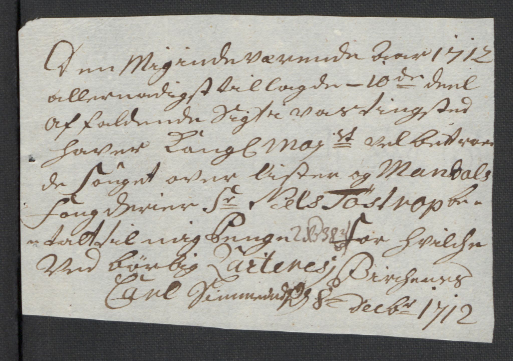 Rentekammeret inntil 1814, Reviderte regnskaper, Fogderegnskap, AV/RA-EA-4092/R43/L2555: Fogderegnskap Lista og Mandal, 1712, p. 235