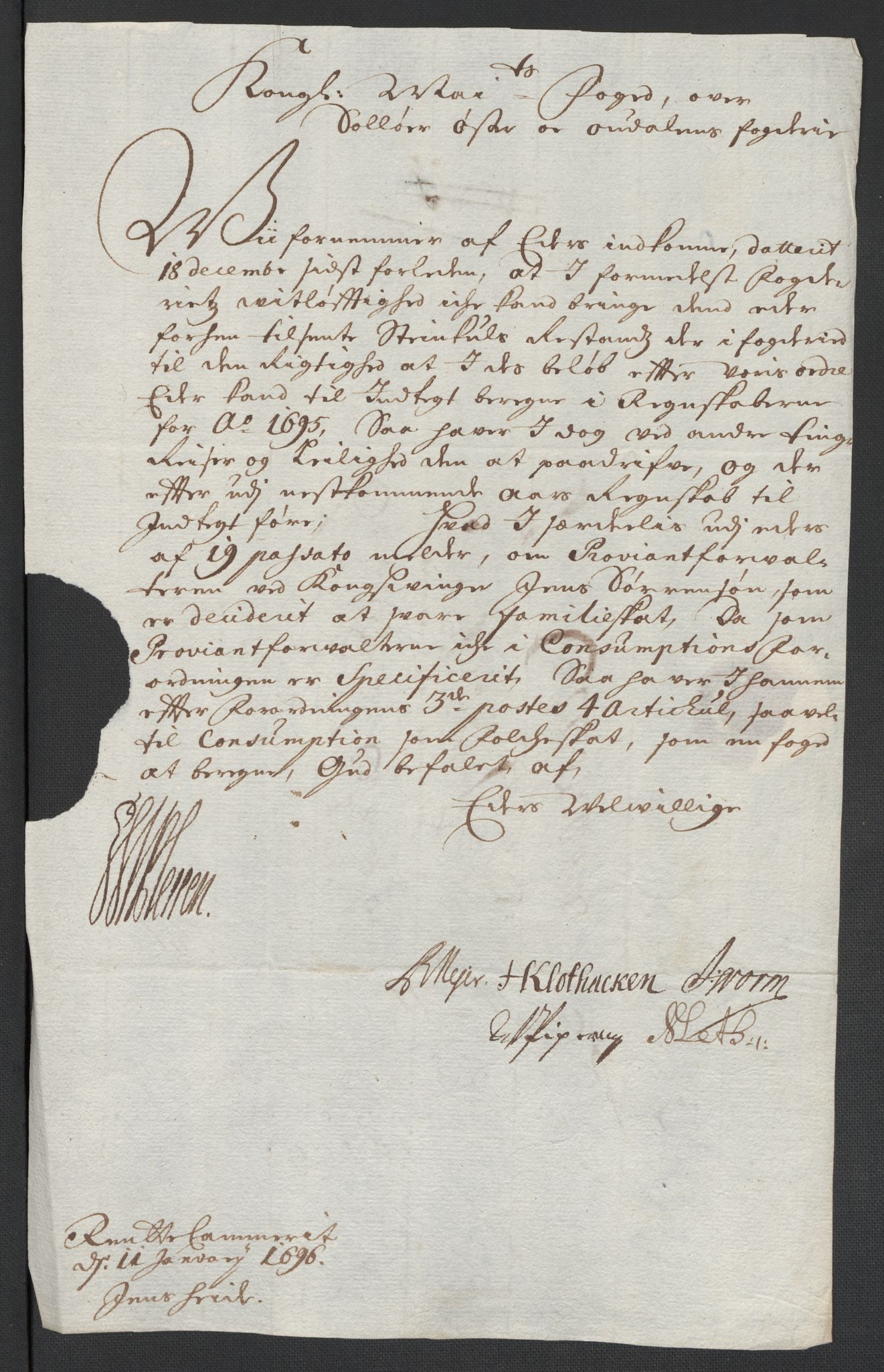 Rentekammeret inntil 1814, Reviderte regnskaper, Fogderegnskap, AV/RA-EA-4092/R13/L0834: Fogderegnskap Solør, Odal og Østerdal, 1696, p. 56