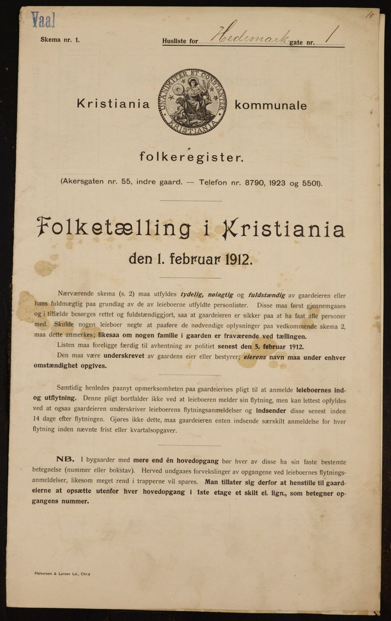 OBA, Municipal Census 1912 for Kristiania, 1912, p. 36027