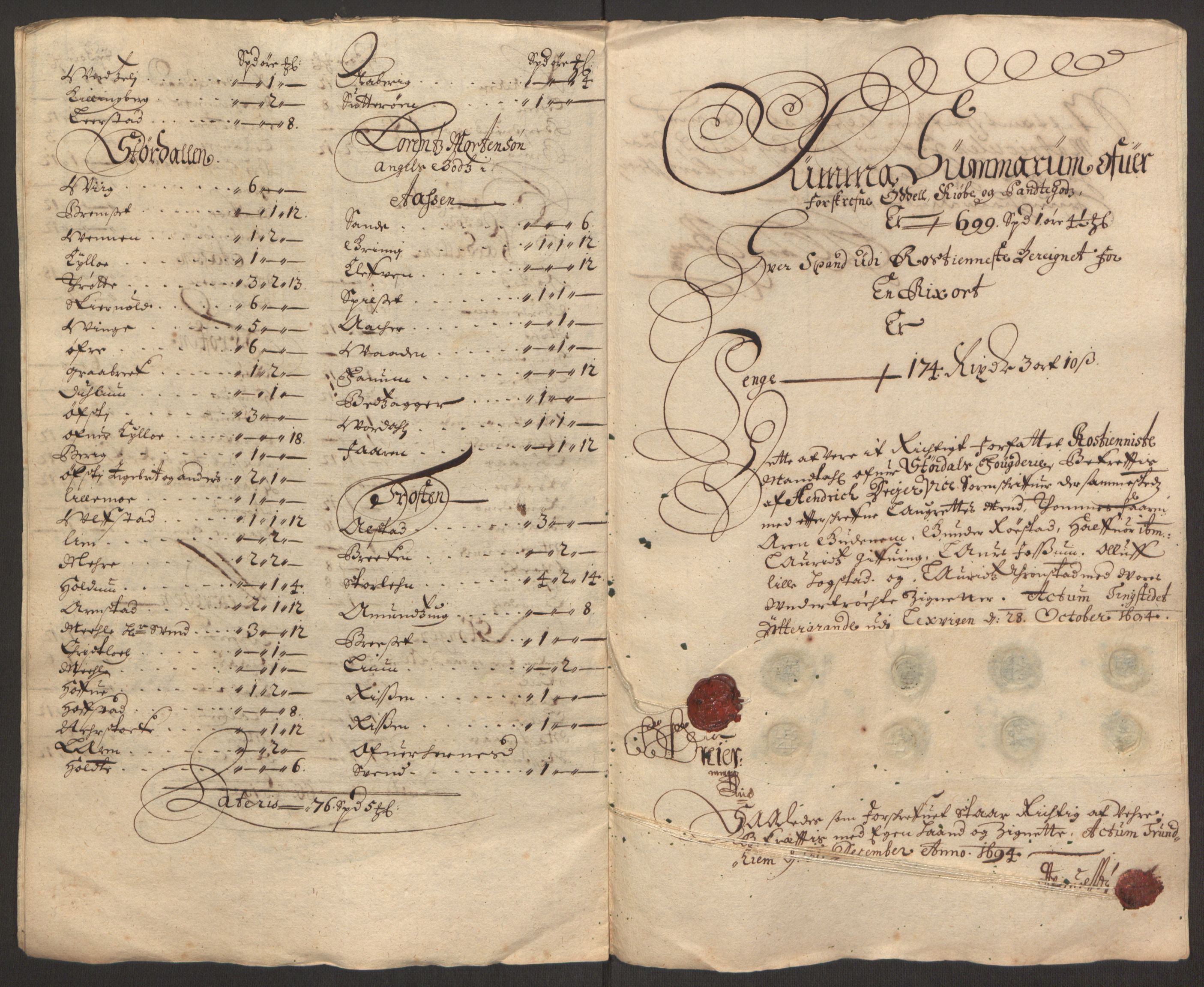 Rentekammeret inntil 1814, Reviderte regnskaper, Fogderegnskap, AV/RA-EA-4092/R62/L4186: Fogderegnskap Stjørdal og Verdal, 1693-1694, p. 228