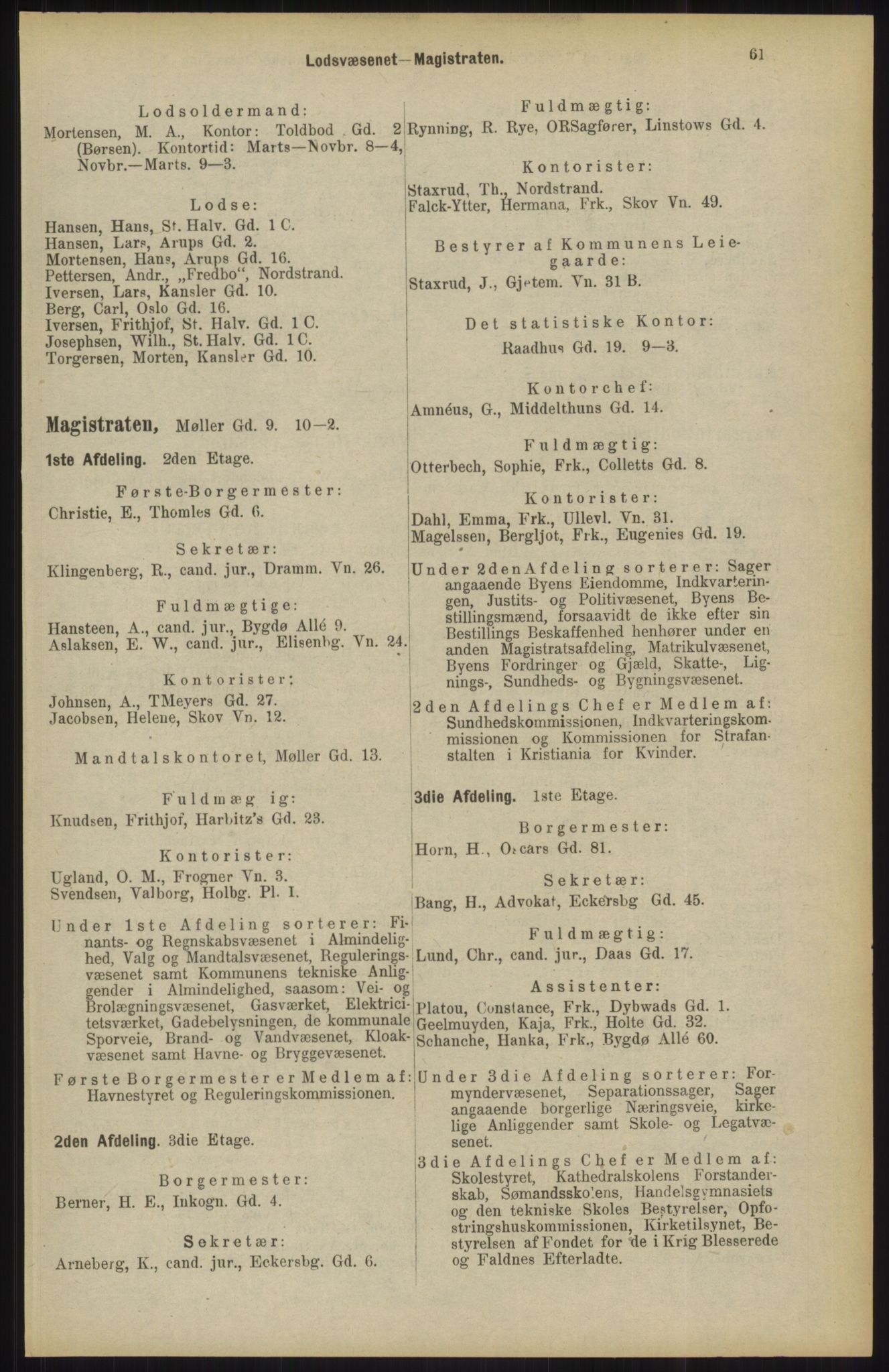 Kristiania/Oslo adressebok, PUBL/-, 1904, p. 61