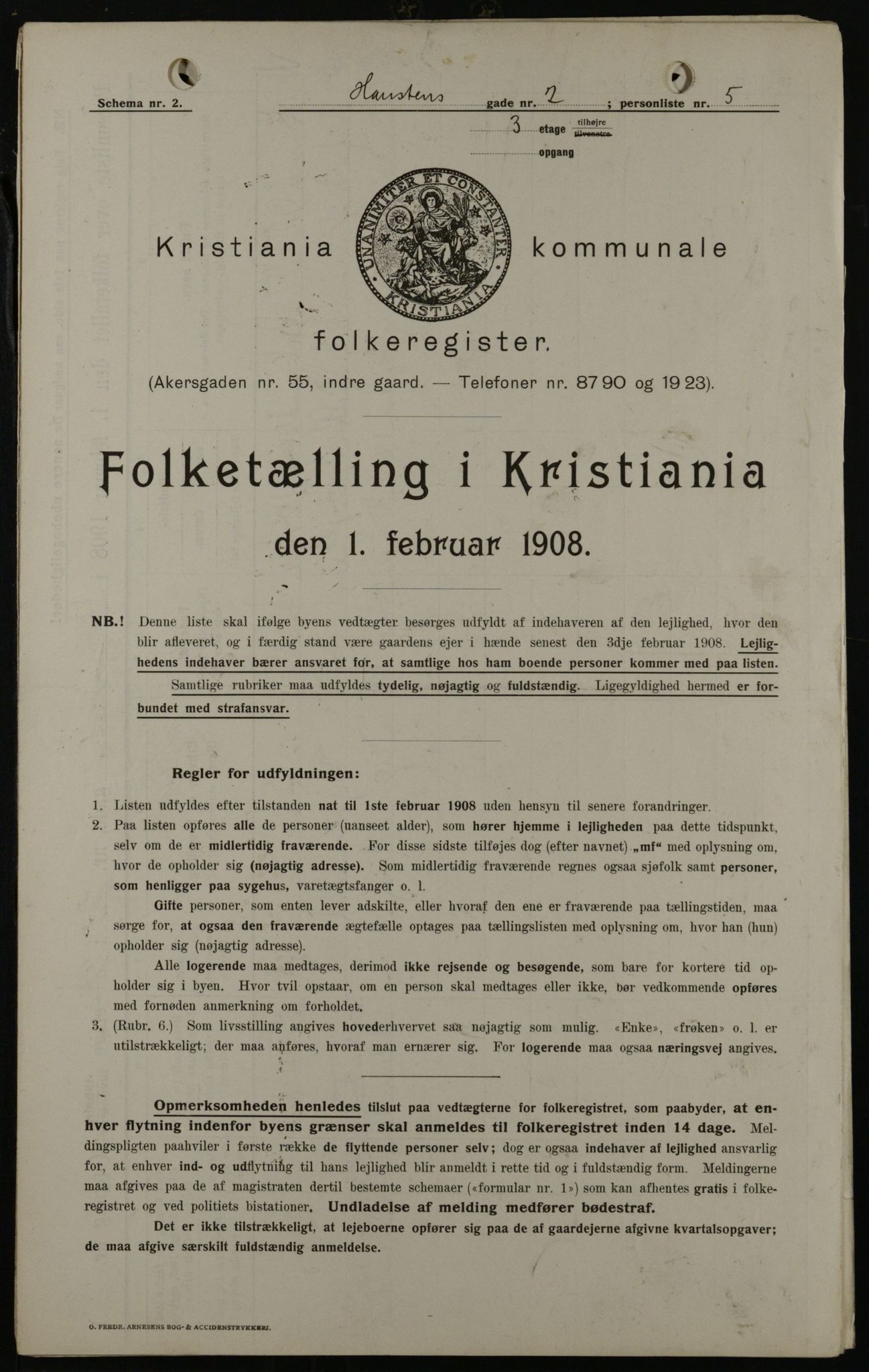 OBA, Municipal Census 1908 for Kristiania, 1908, p. 31347