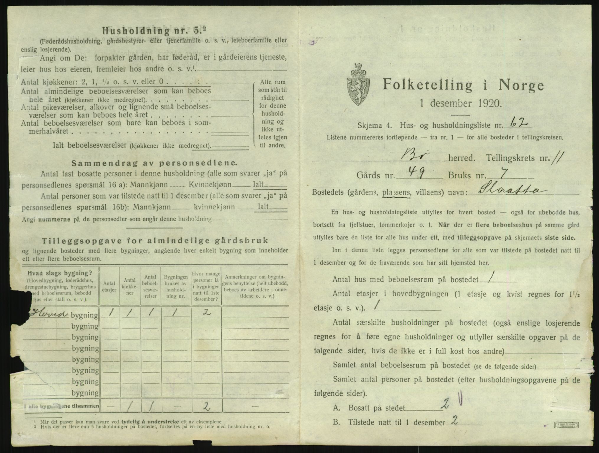 SAKO, 1920 census for Bø (Telemark), 1920, p. 1242