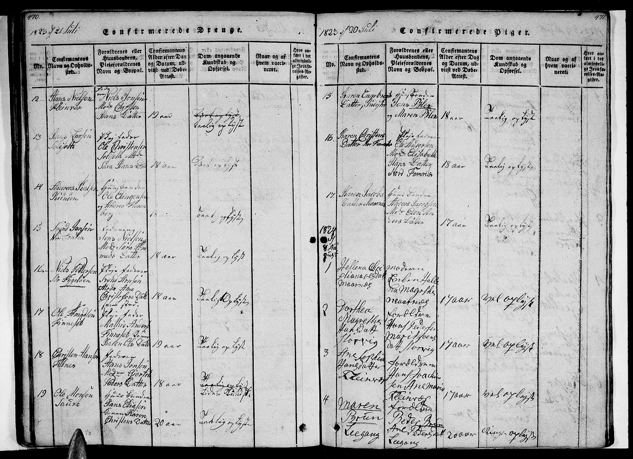 Ministerialprotokoller, klokkerbøker og fødselsregistre - Nordland, AV/SAT-A-1459/805/L0105: Parish register (copy) no. 805C01, 1820-1839, p. 470-471