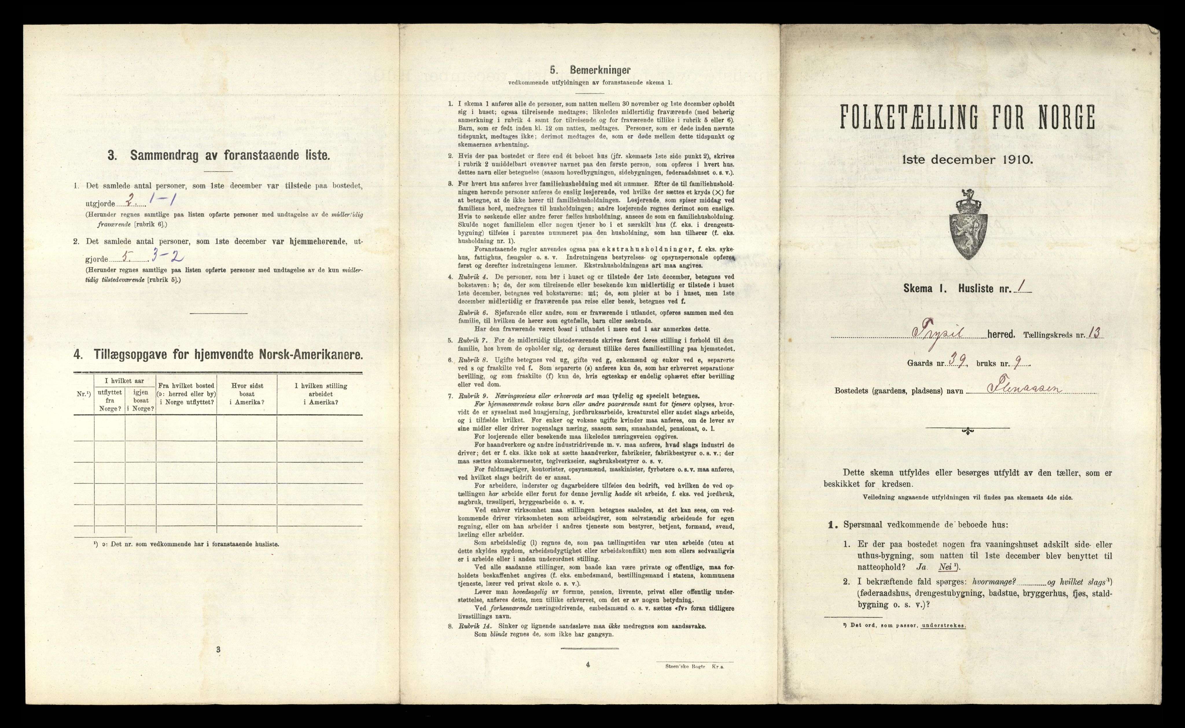 RA, 1910 census for Trysil, 1910, p. 1659