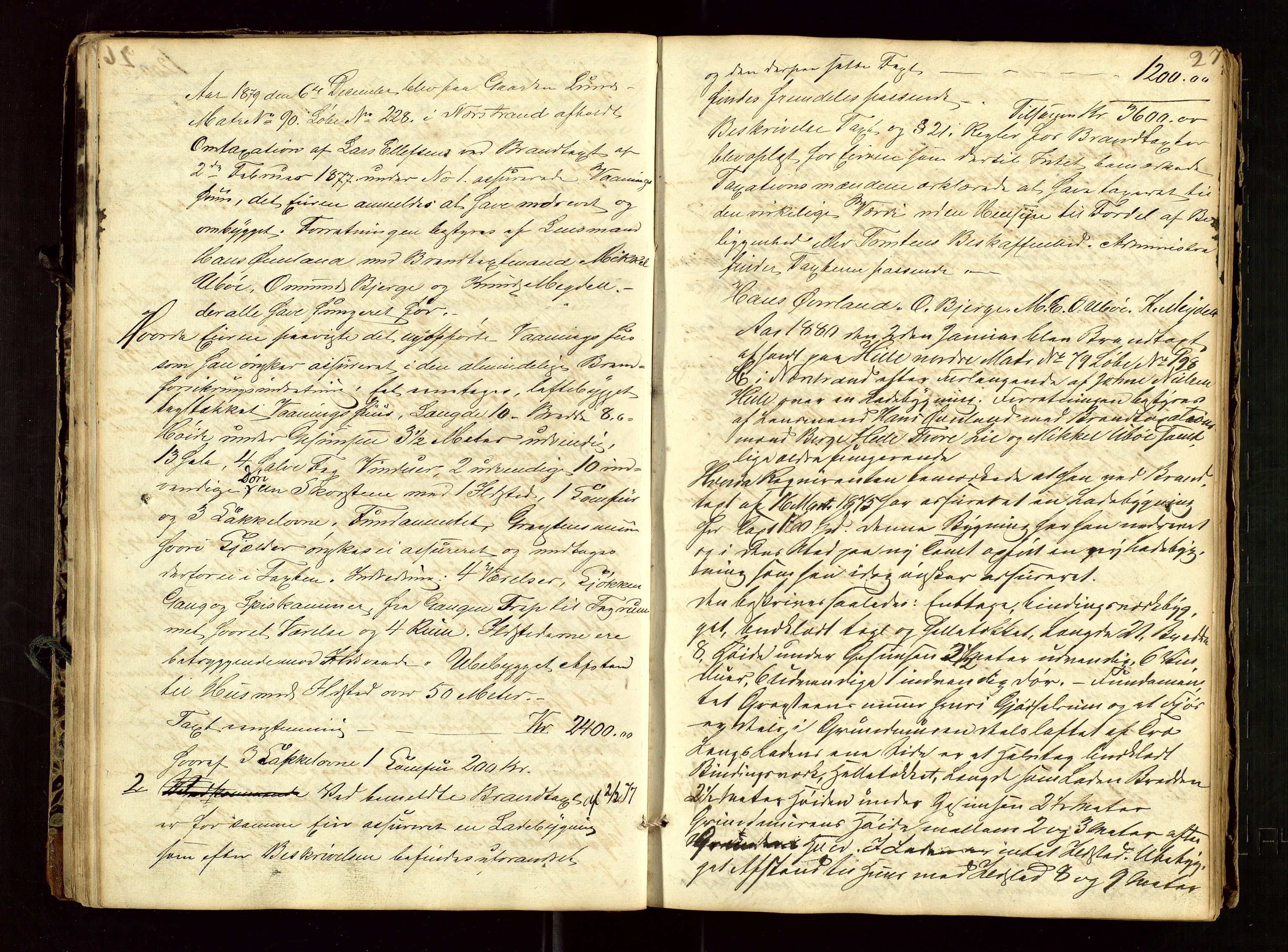 Nedstrand lensmannskontor, AV/SAST-A-100236/Goa/L0001: "Brandtaxt Protocoll", 1877-1922, p. 26b-27a