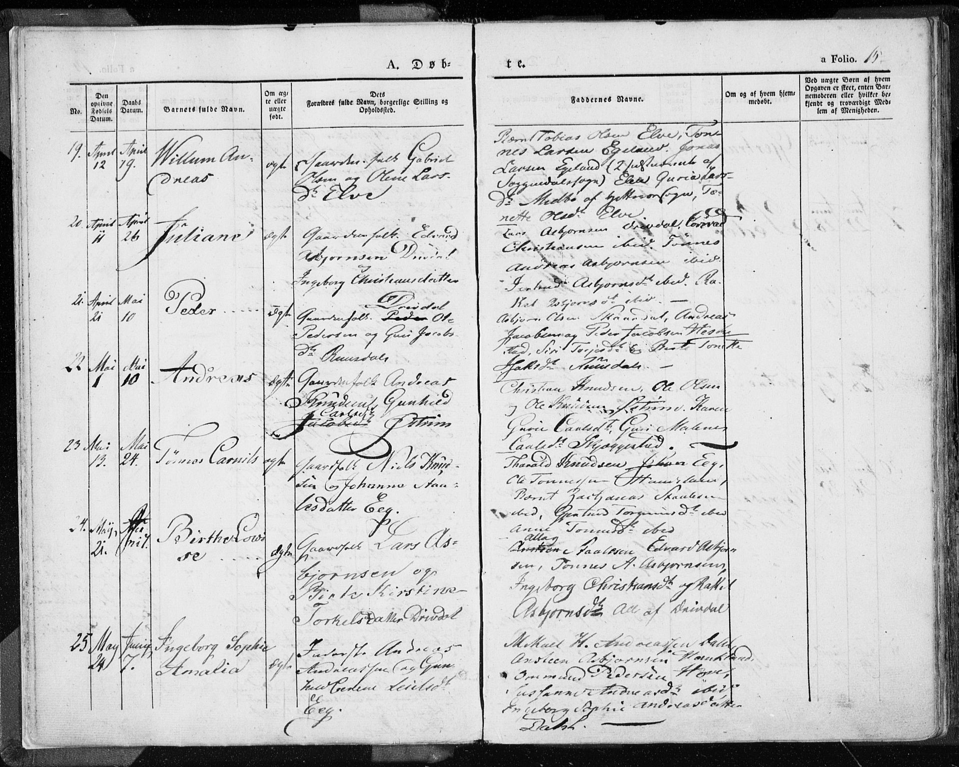 Lund sokneprestkontor, AV/SAST-A-101809/S06/L0007: Parish register (official) no. A 7.1, 1833-1854, p. 15