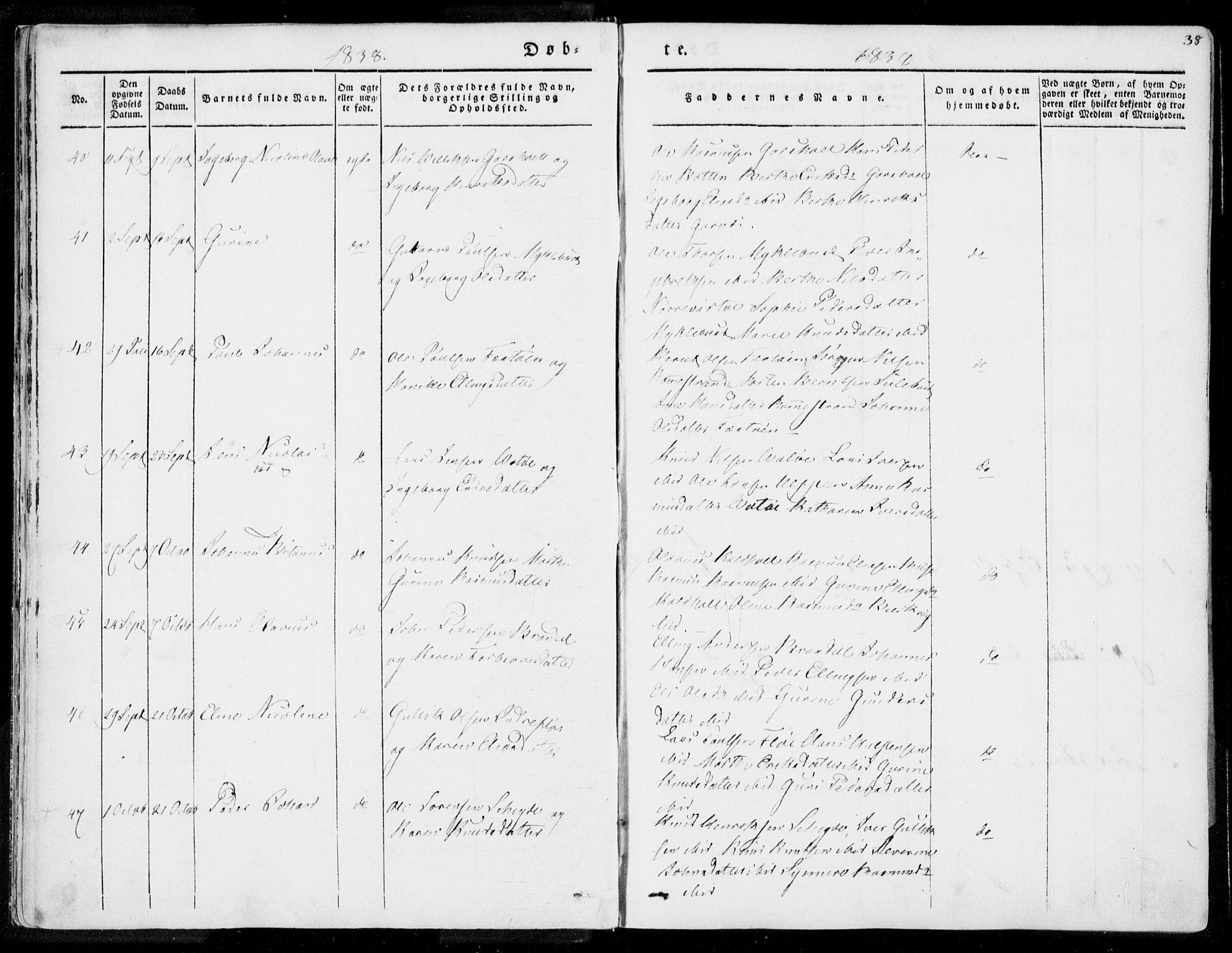 Ministerialprotokoller, klokkerbøker og fødselsregistre - Møre og Romsdal, AV/SAT-A-1454/509/L0104: Parish register (official) no. 509A02, 1833-1847, p. 38