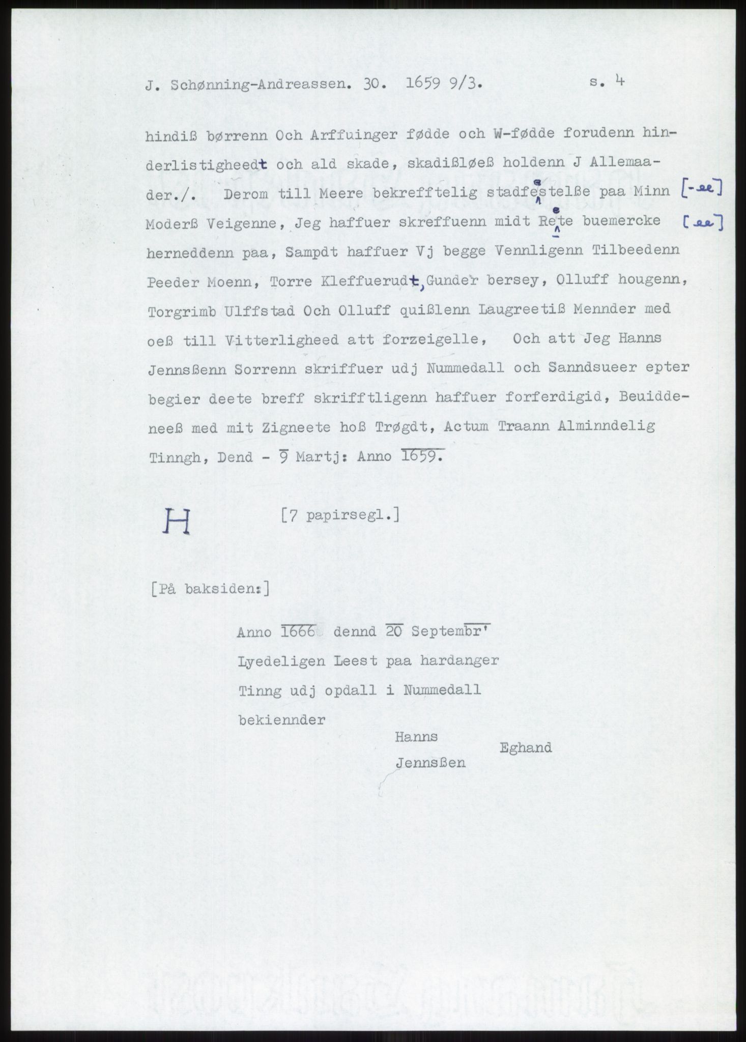 Samlinger til kildeutgivelse, Diplomavskriftsamlingen, AV/RA-EA-4053/H/Ha, p. 170