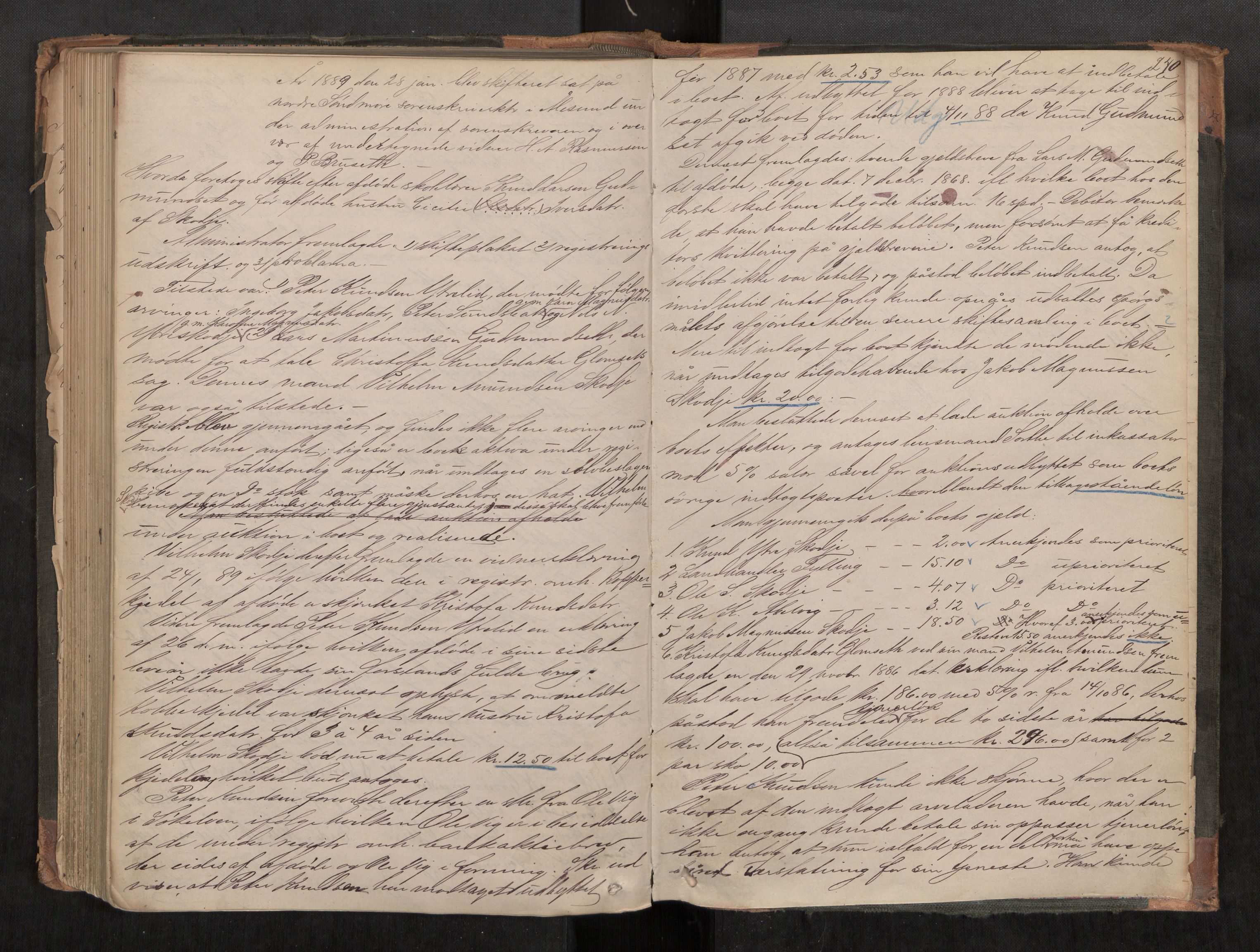 Nordre Sunnmøre sorenskriveri, AV/SAT-A-0006/1/3/3B/L0010: Skiftebehandlingsprotokoll 9, 1878-1889, p. 240